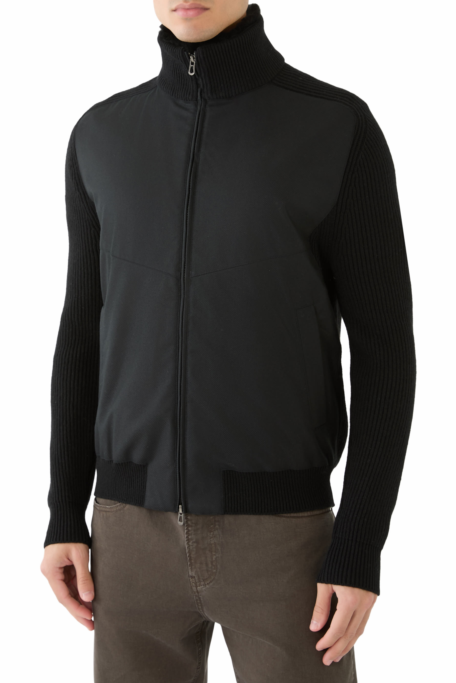 Knit Hybrid Bomber Shearling 