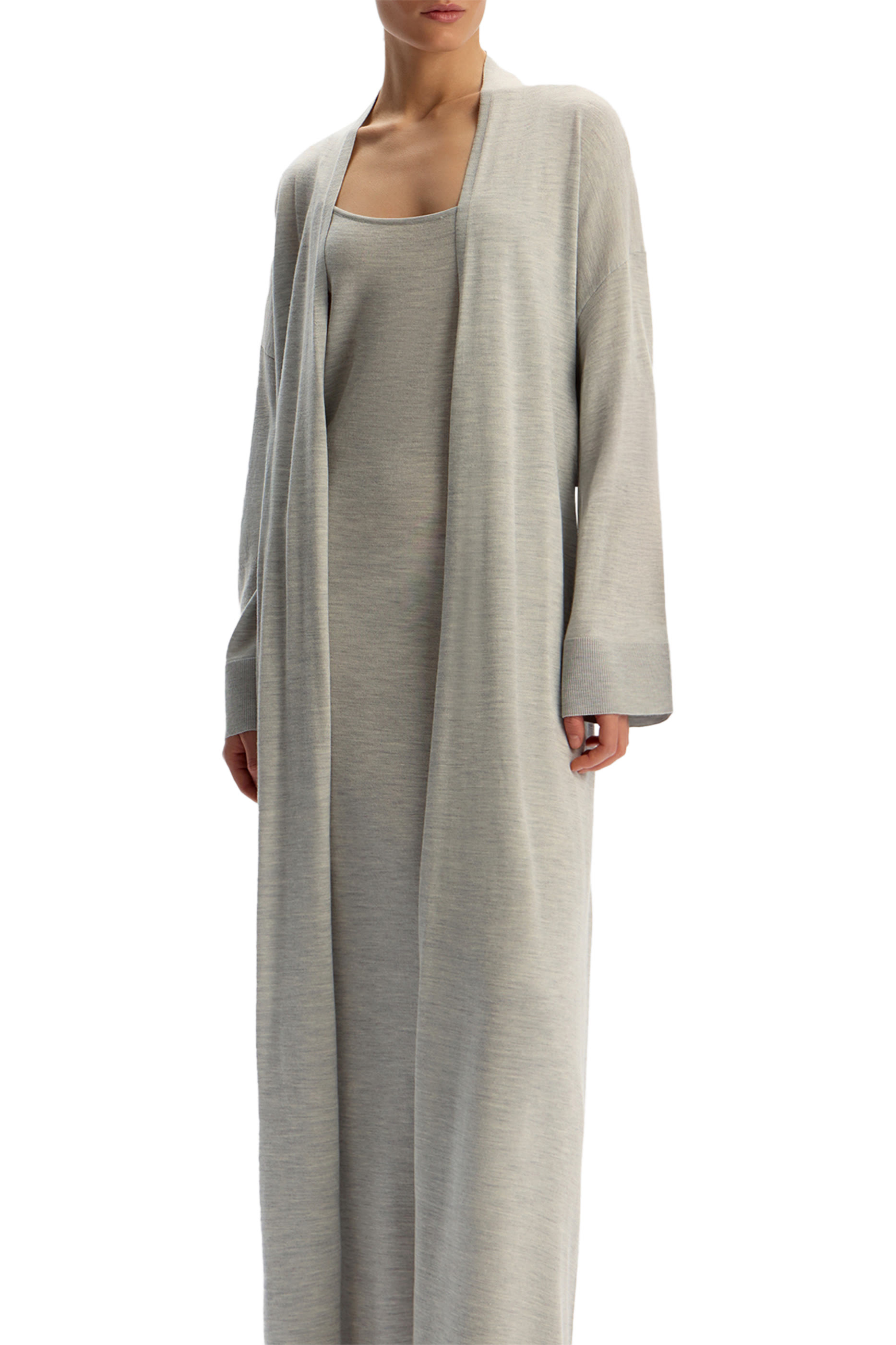 Merino-Silk Long Cardigan 