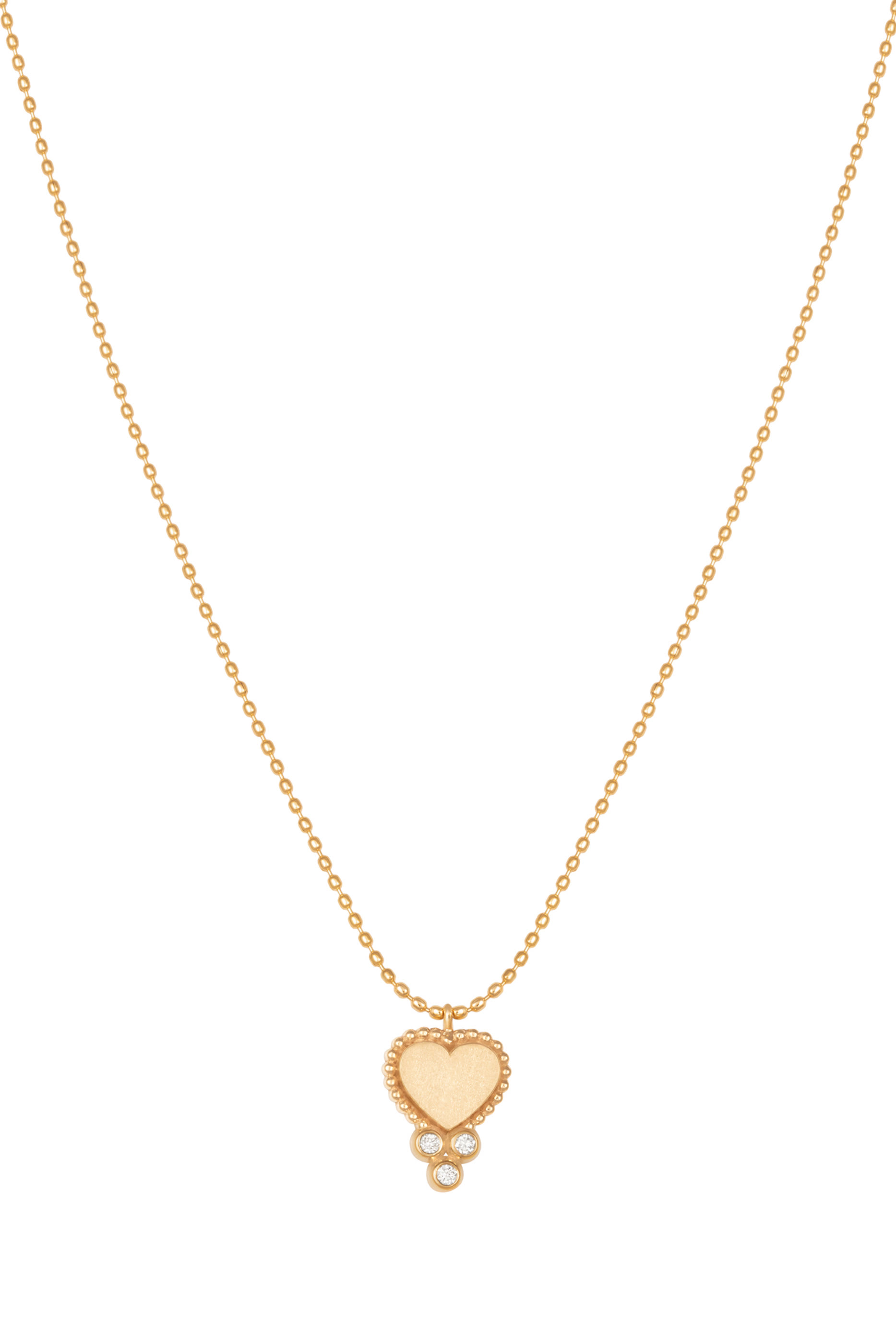 Golden Heart Necklace, 18K Yellow Gold & Diamonds