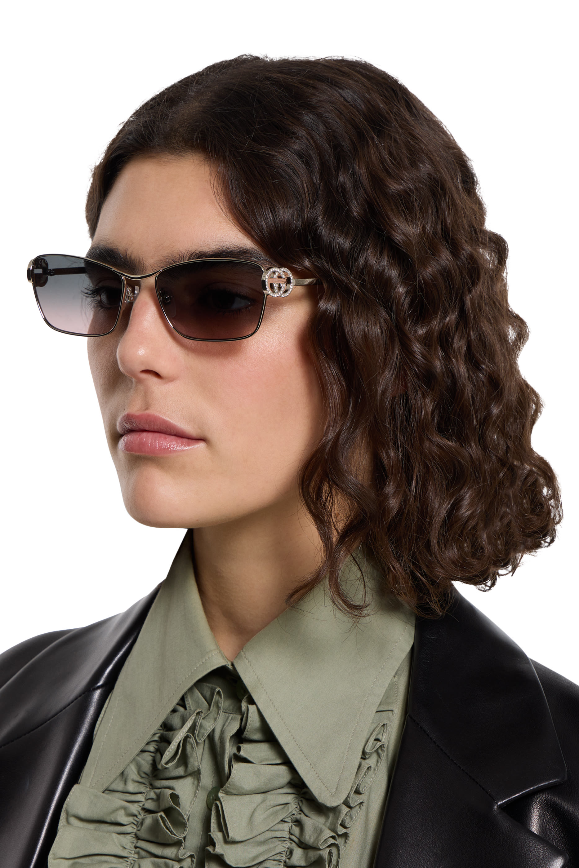 Gradient Rectangular Frame Sunglasses