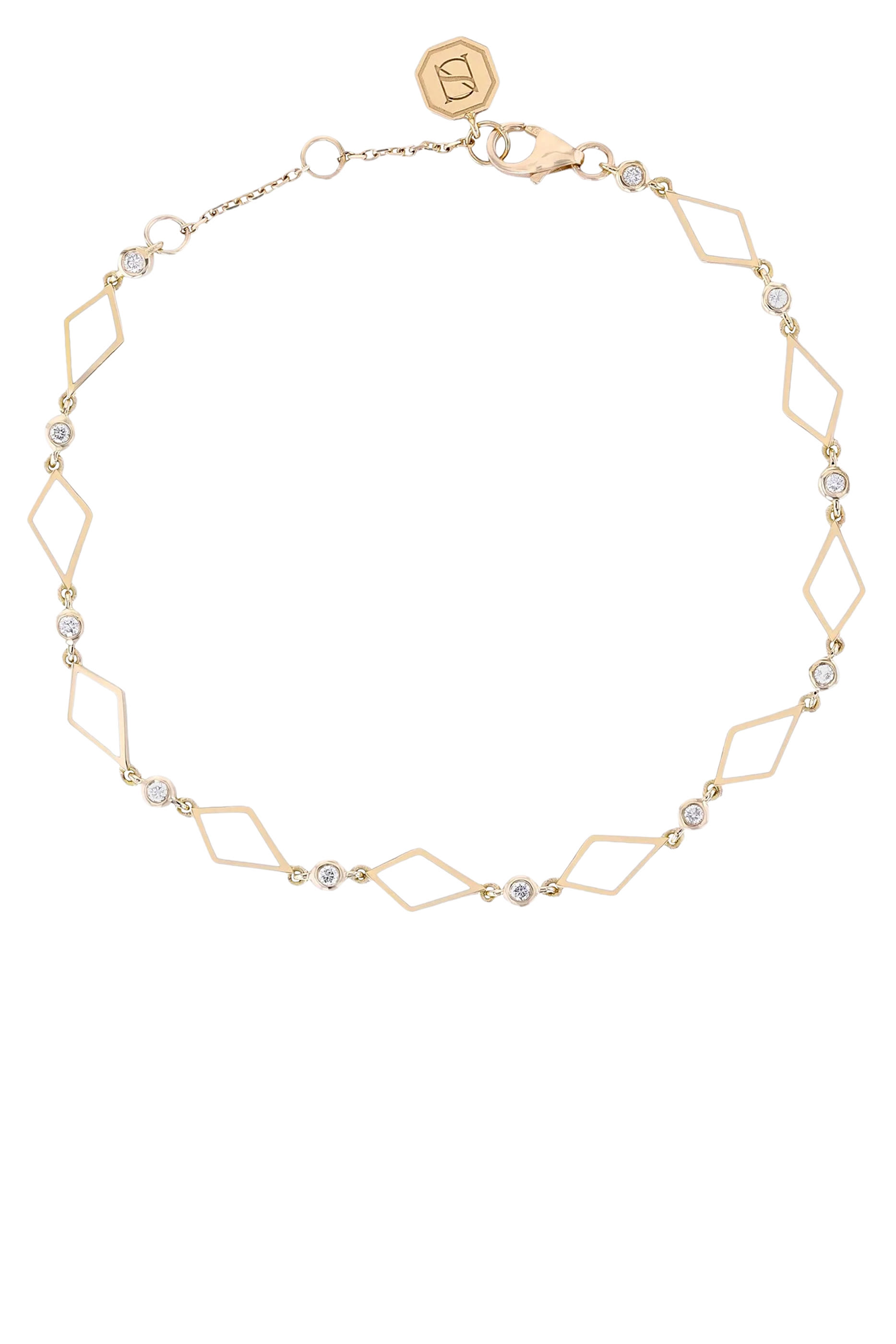  Mosaic Bracelet, 18K Rose Gold with Diamonds & Enamel