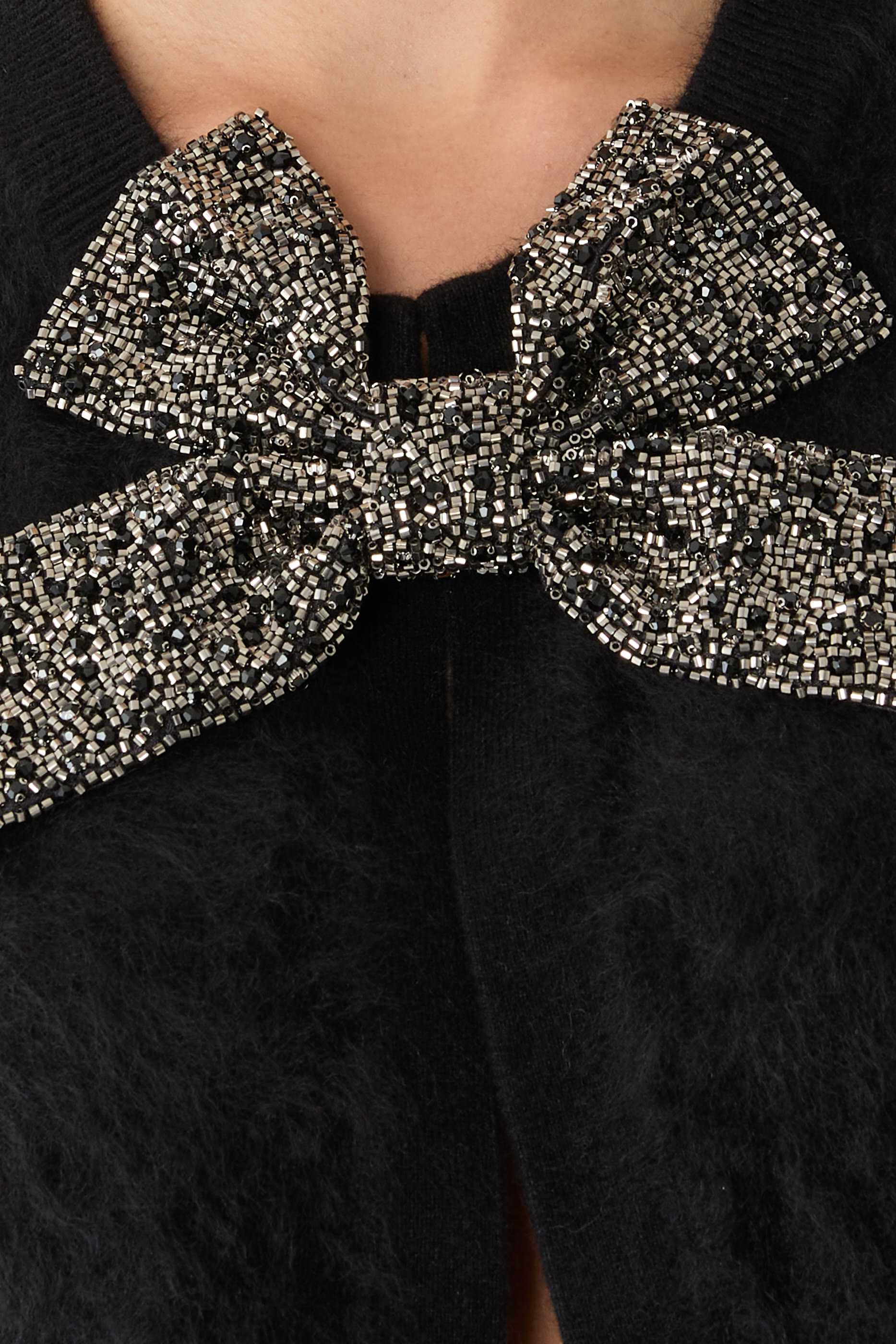 Kitty Puff Sleeve Cardigan with Bow