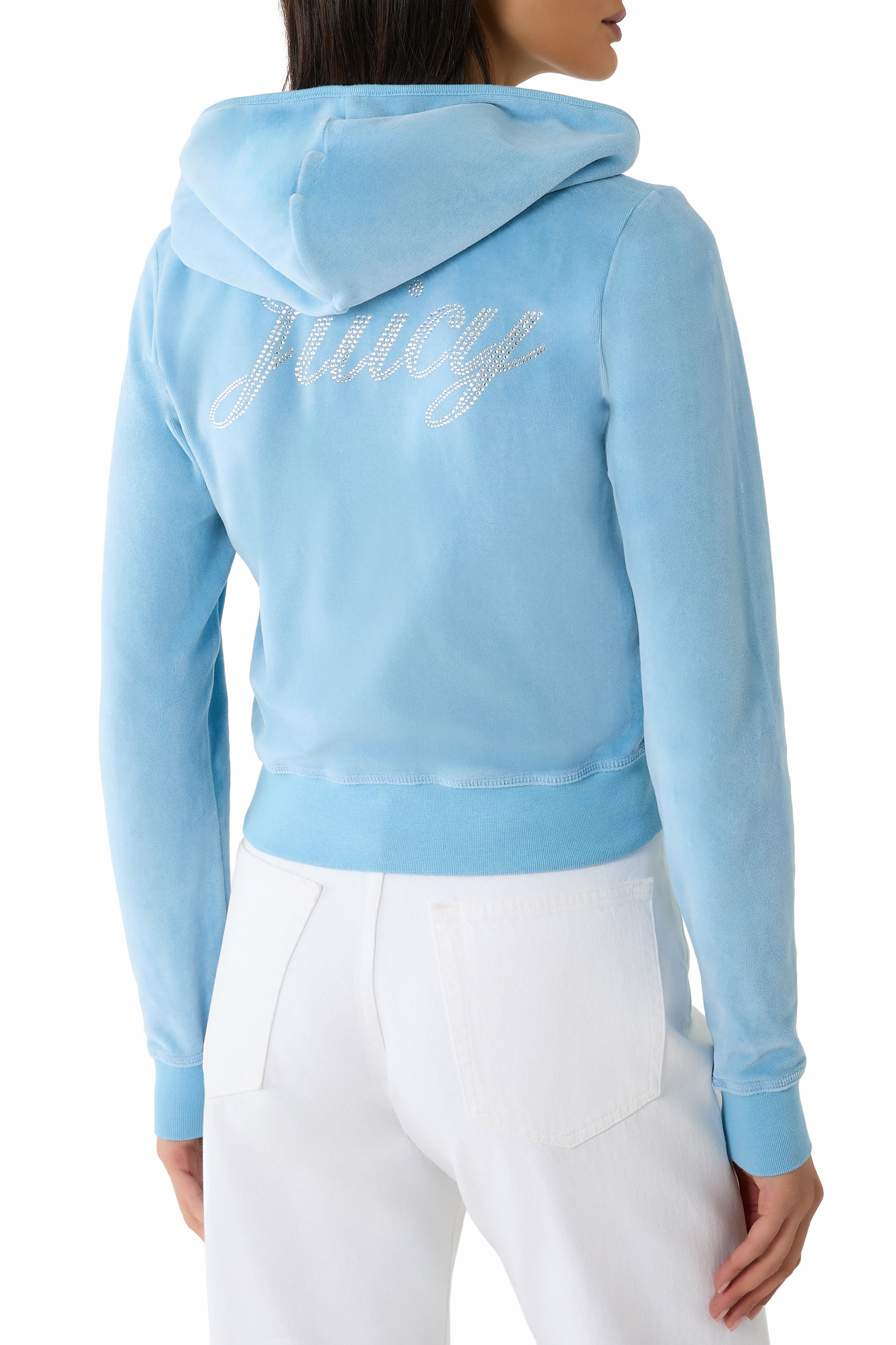 Juicy Script Velour Zip Hoodie