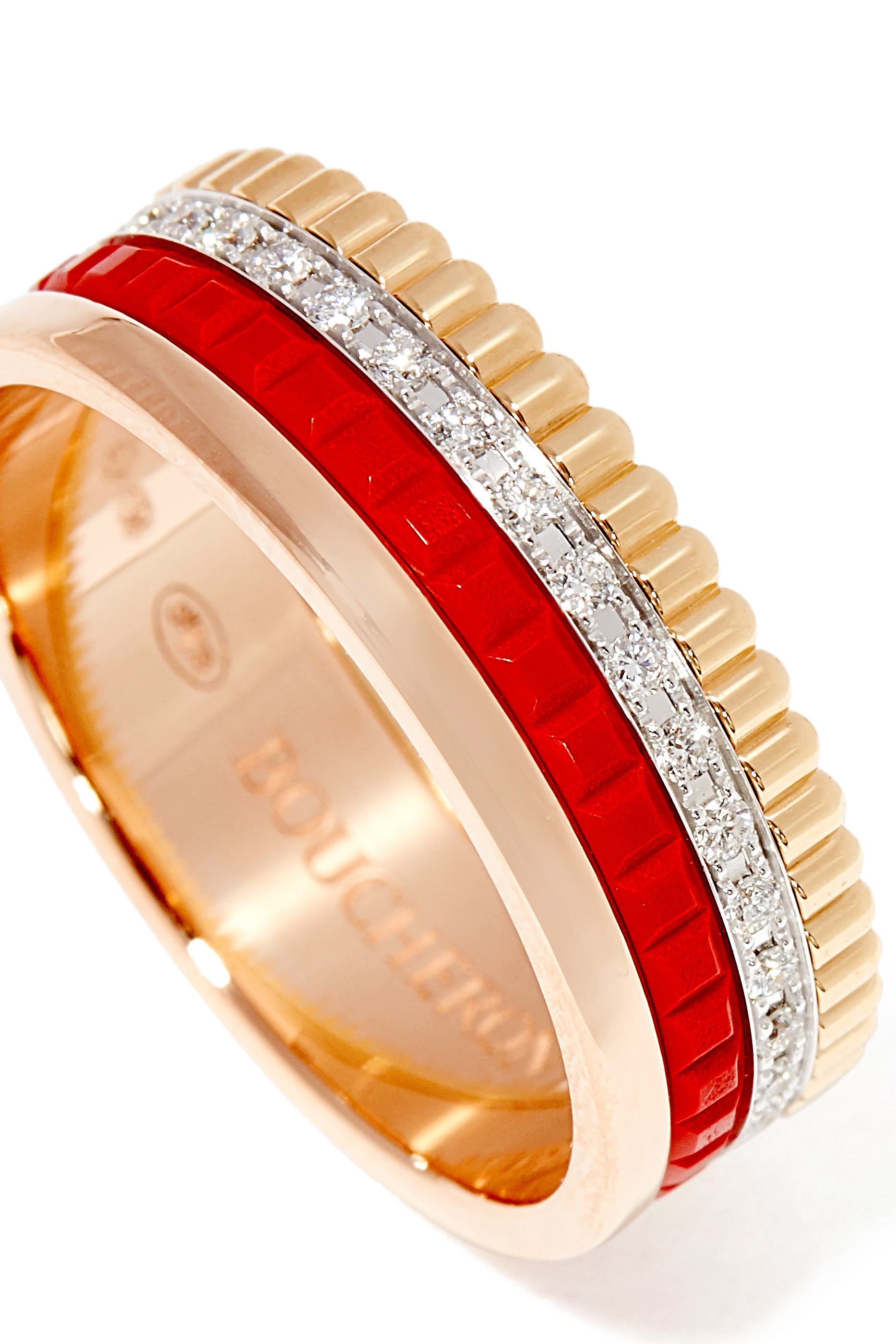 Quatre White Edition Ring, 18k Mix Gold & PVD