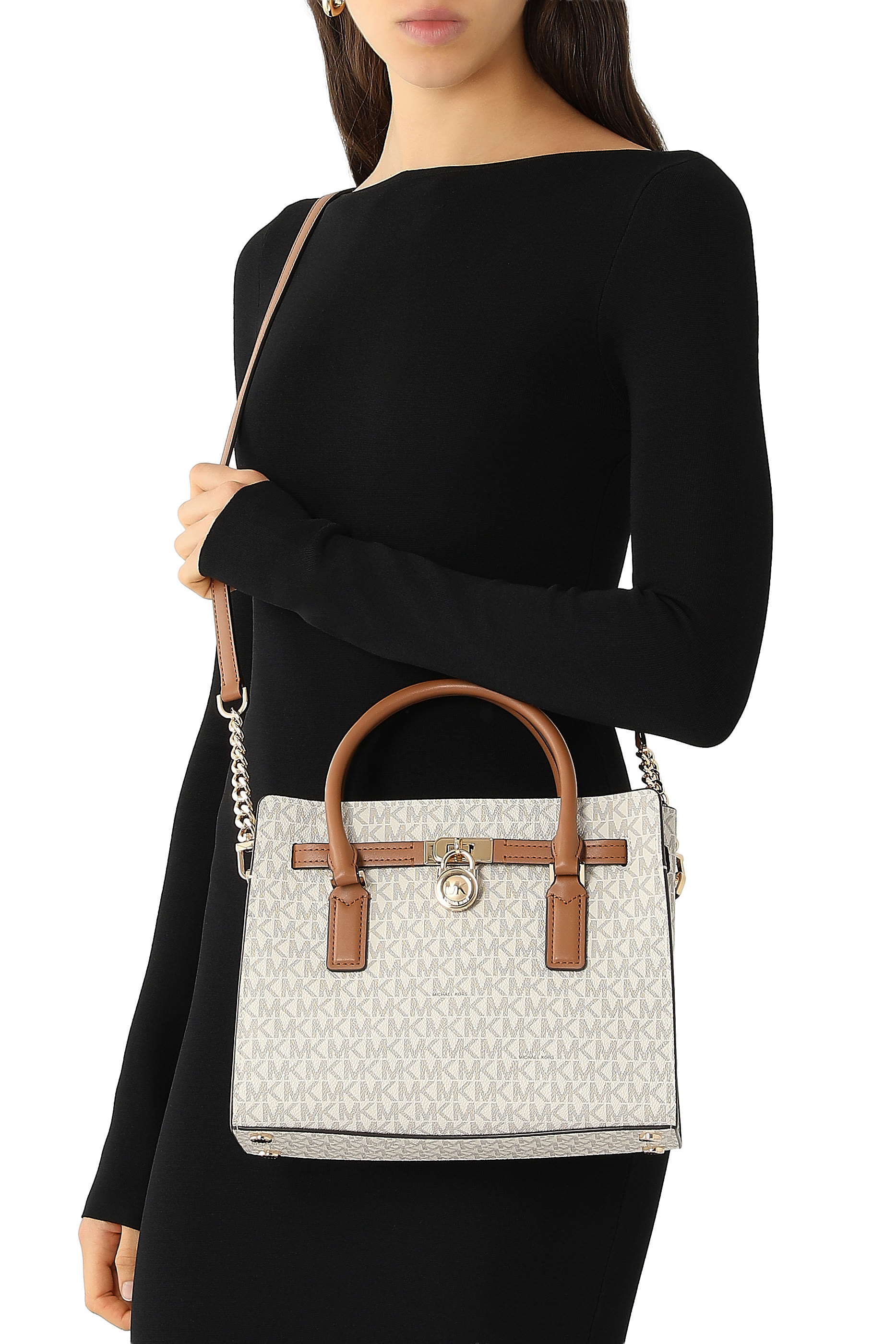 Hamilton Moderne Small Handbag in Logo Print Canvas