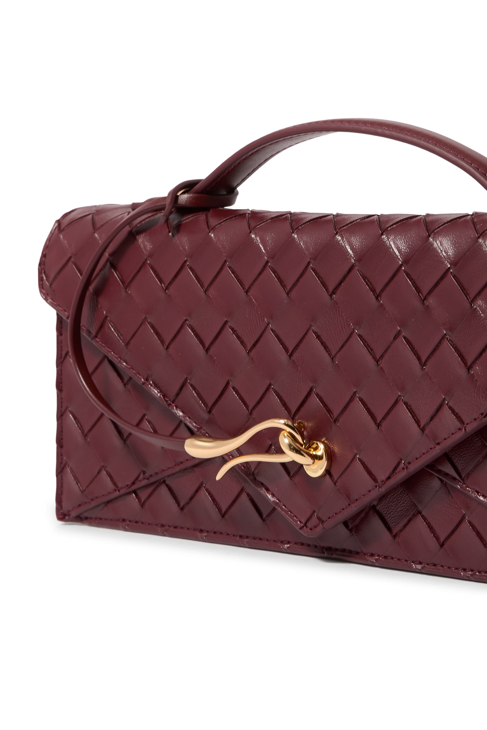 Celeste Woven Textured Envelope Top Handle Bag