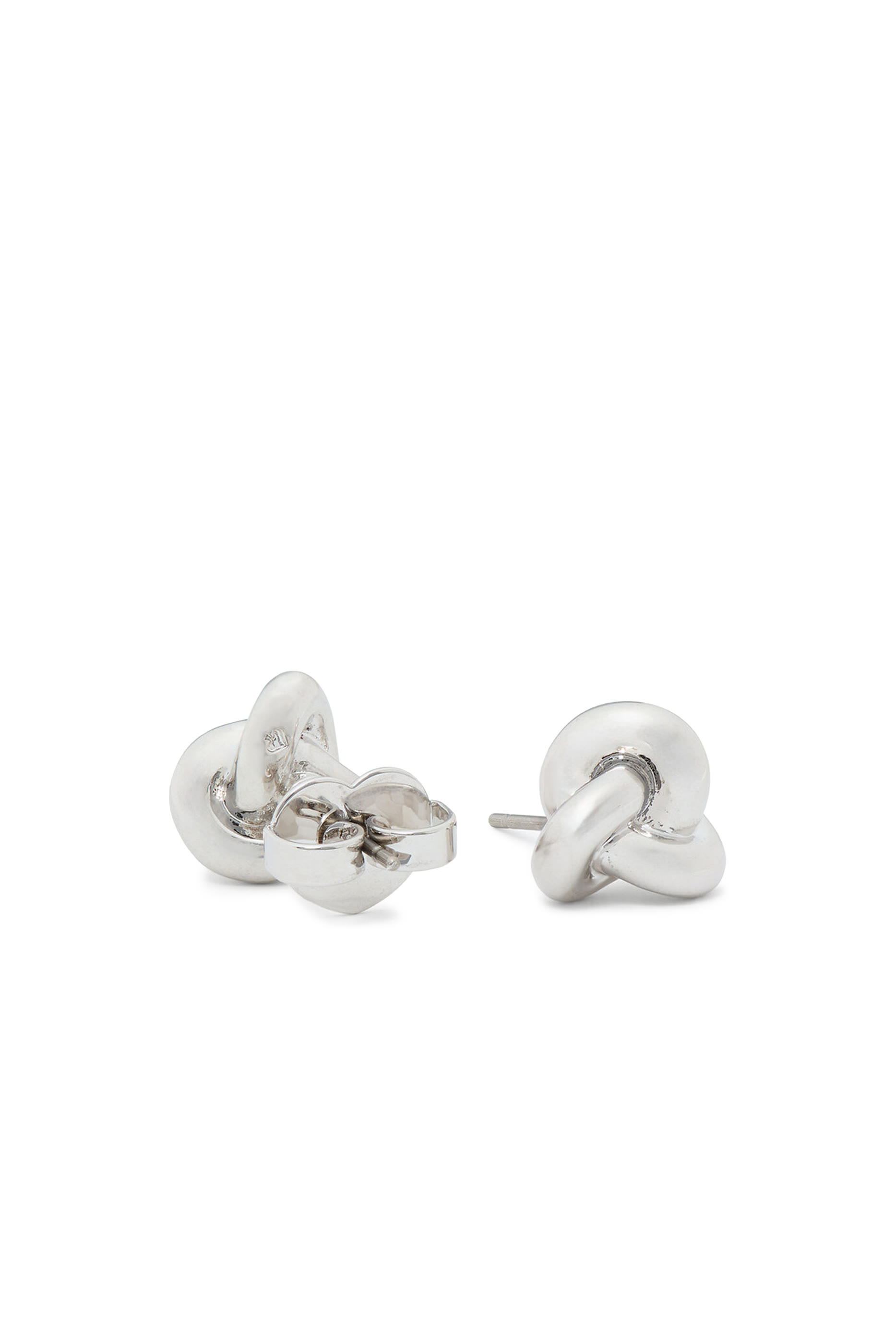 Double Knot Studs, Titanium, Plated Metal & Cubic Zirconia