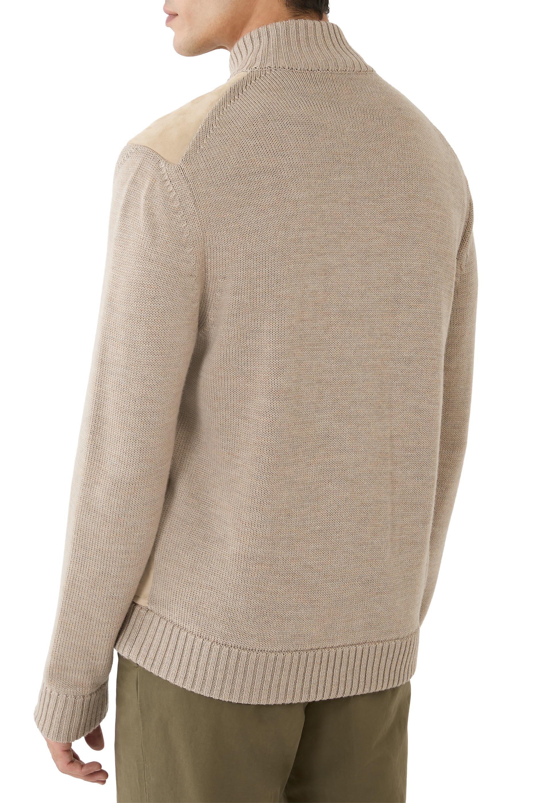 Slim Fit Suede and Wool Jacket