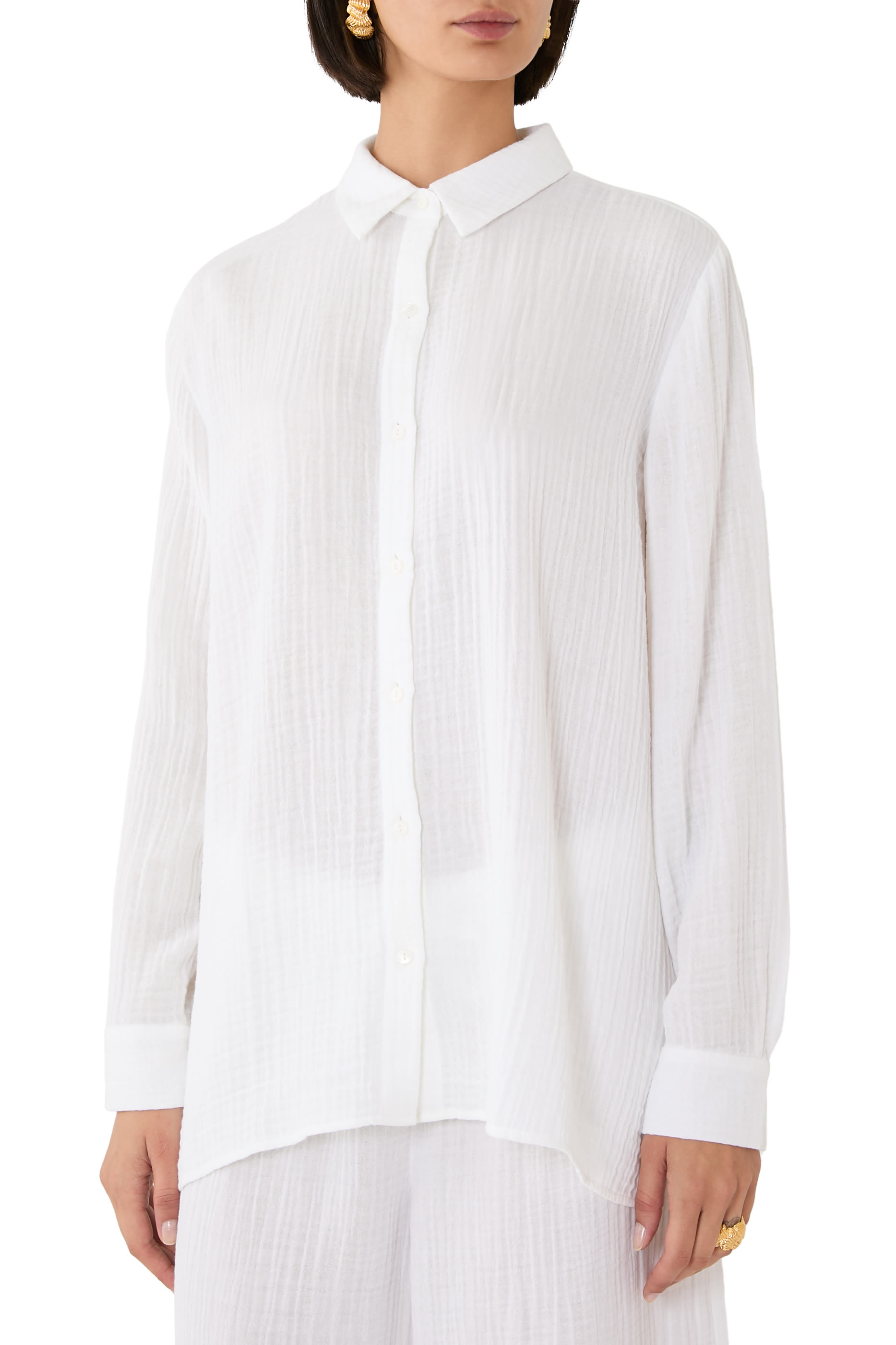  Organic Cotton Lofty Gauze Classic Collar Shirt