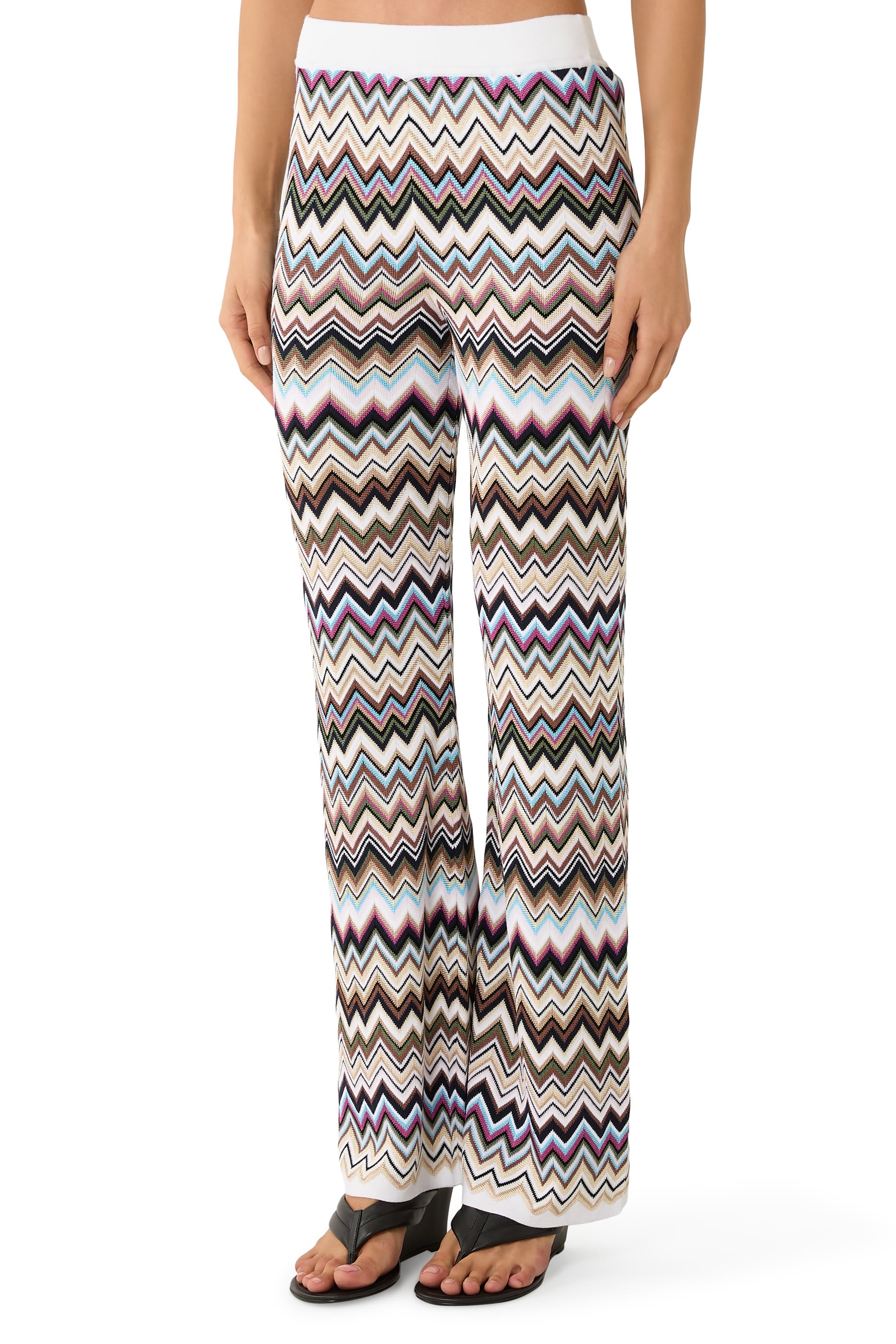 Chevron Flared Pants