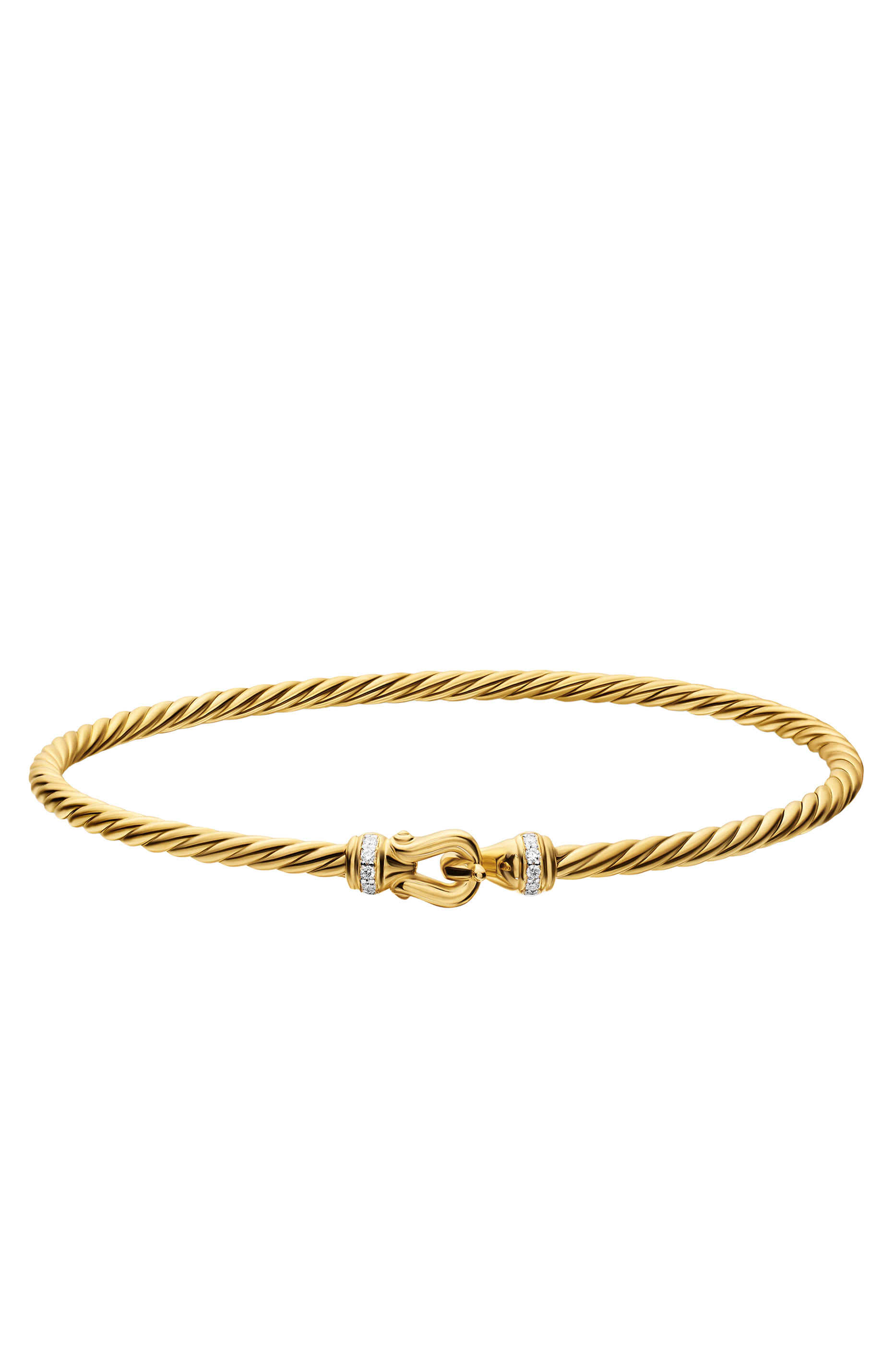 Micro Cablespira® Flex Buckle Bracelet, Sterling Silver, 18K Yellow Gold & Diamonds