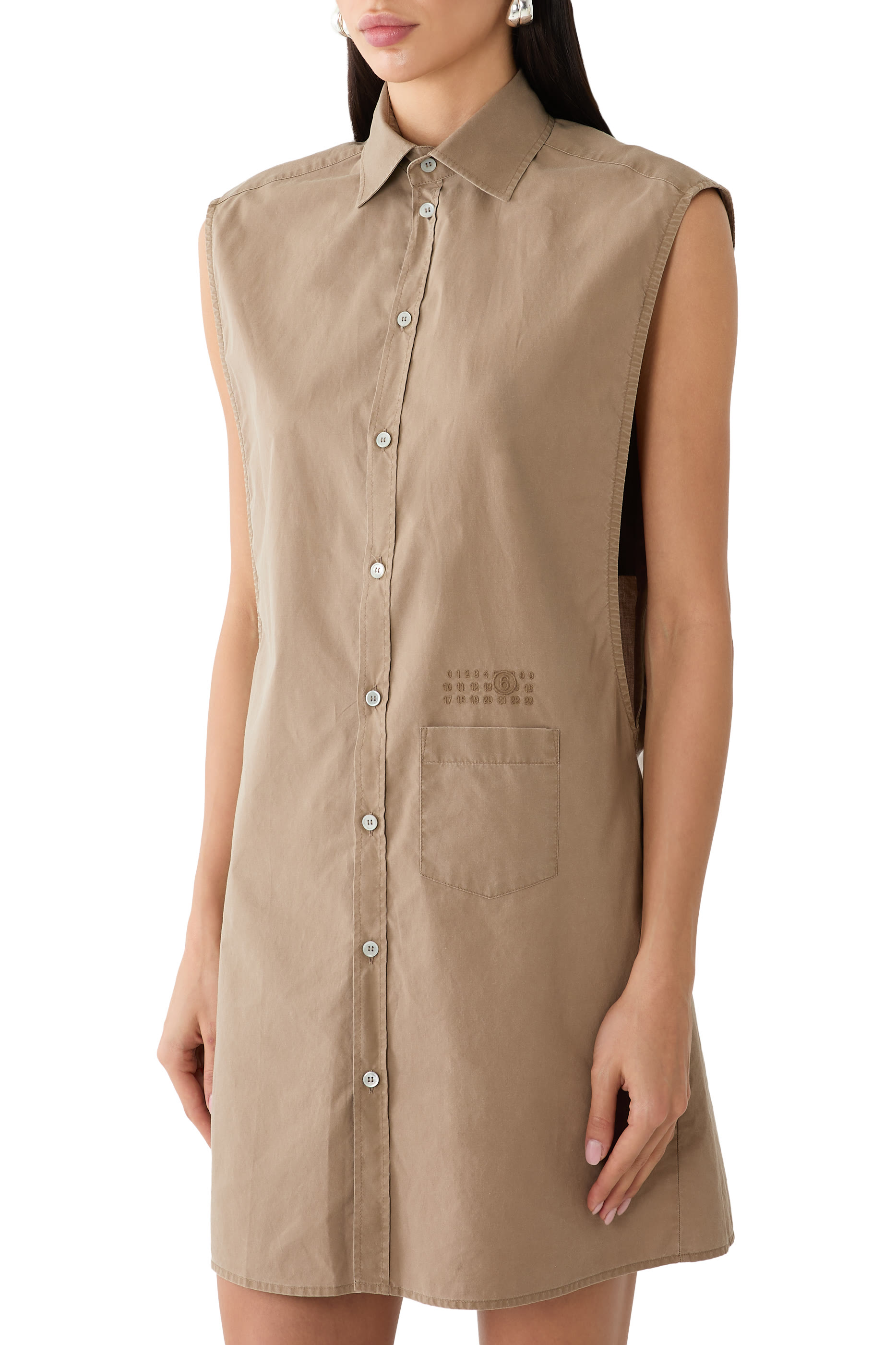 Sleeveless Shirt Dress