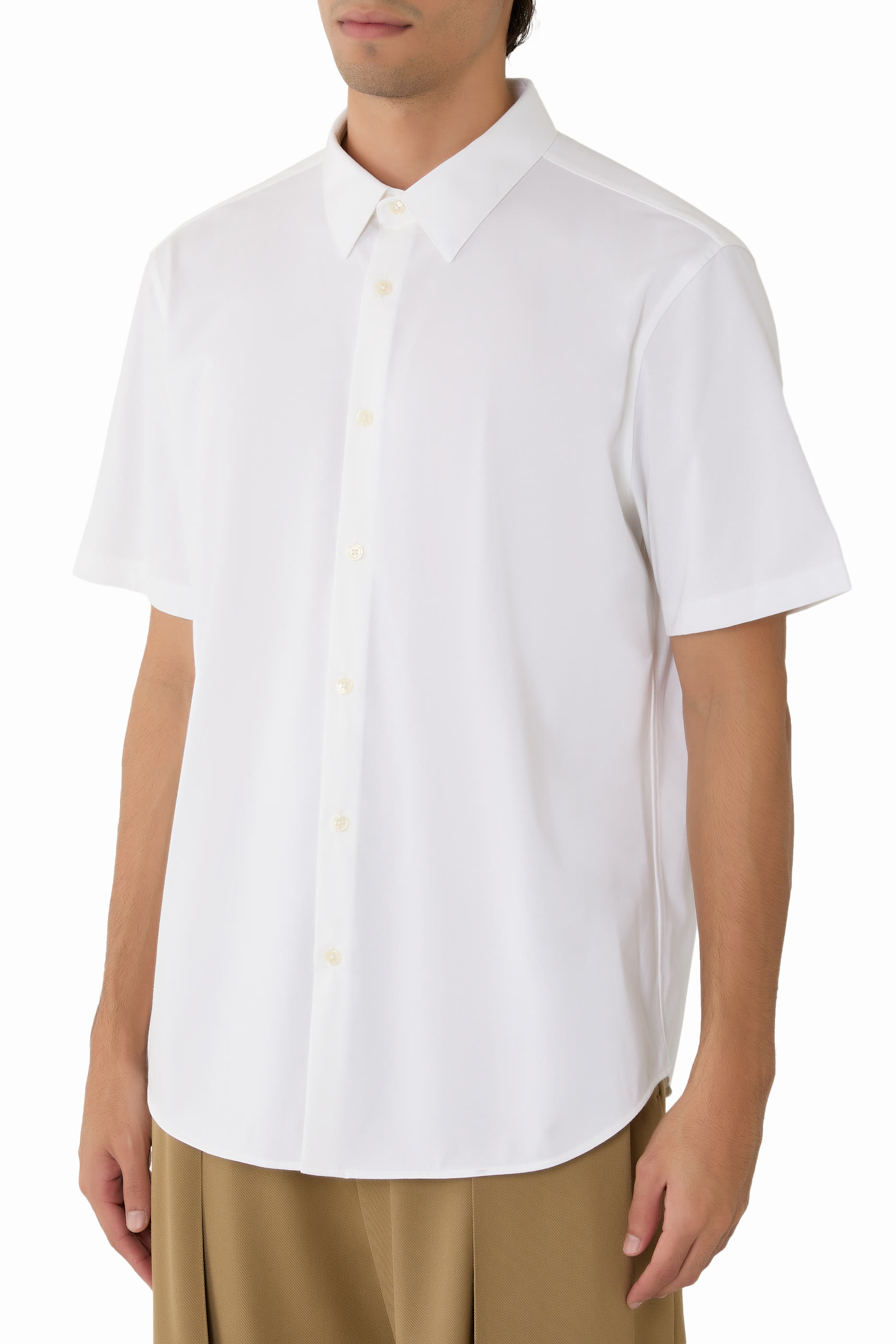 Irving Short-Sleeve Shirt in Structure Knit