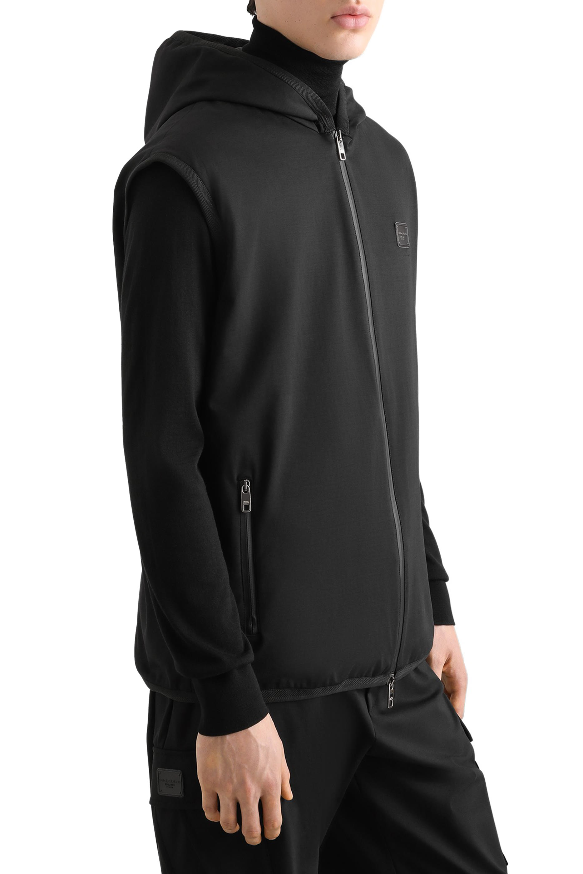 Technical Fabric Vest with Hood