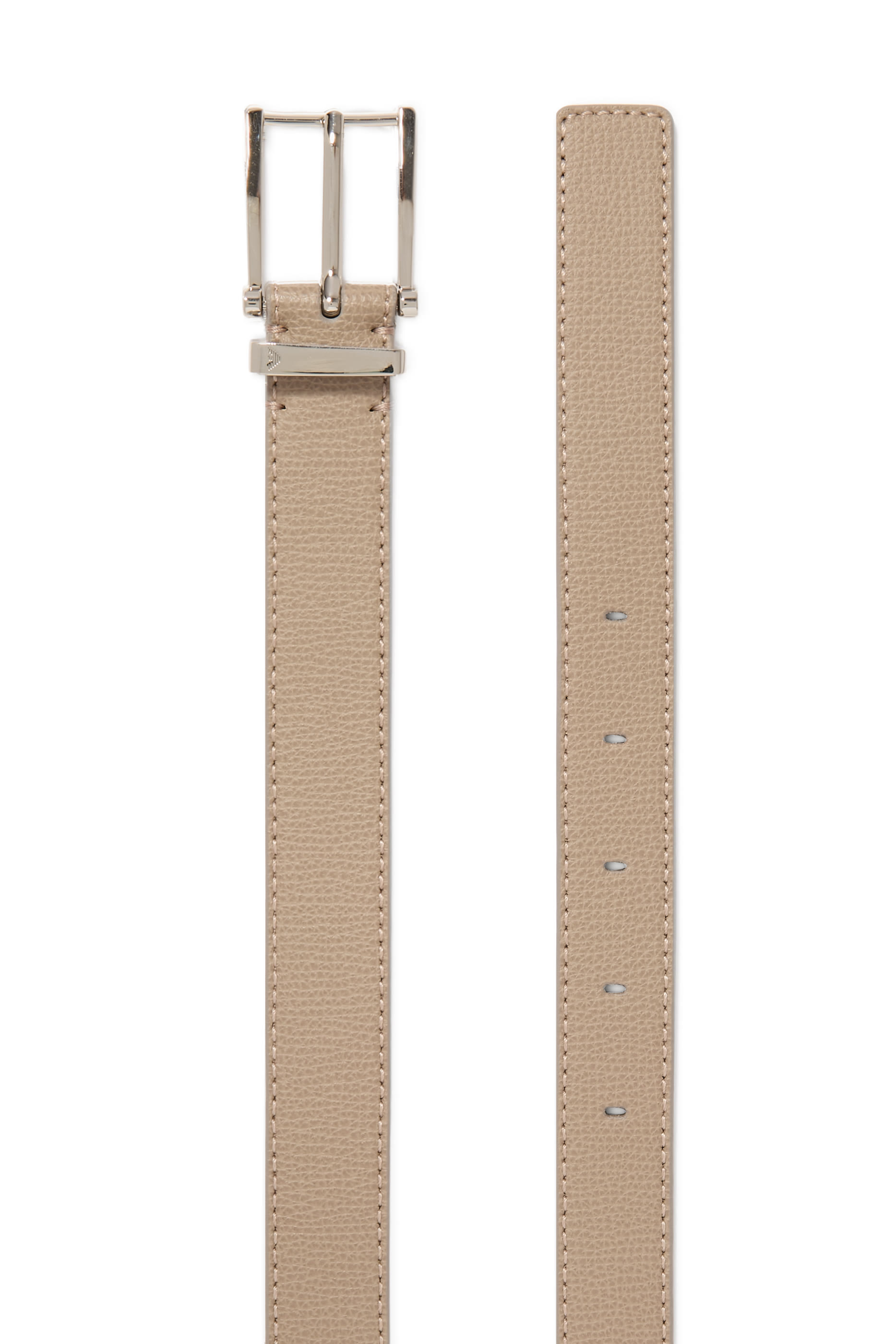 Textured Leather Tongue Belt