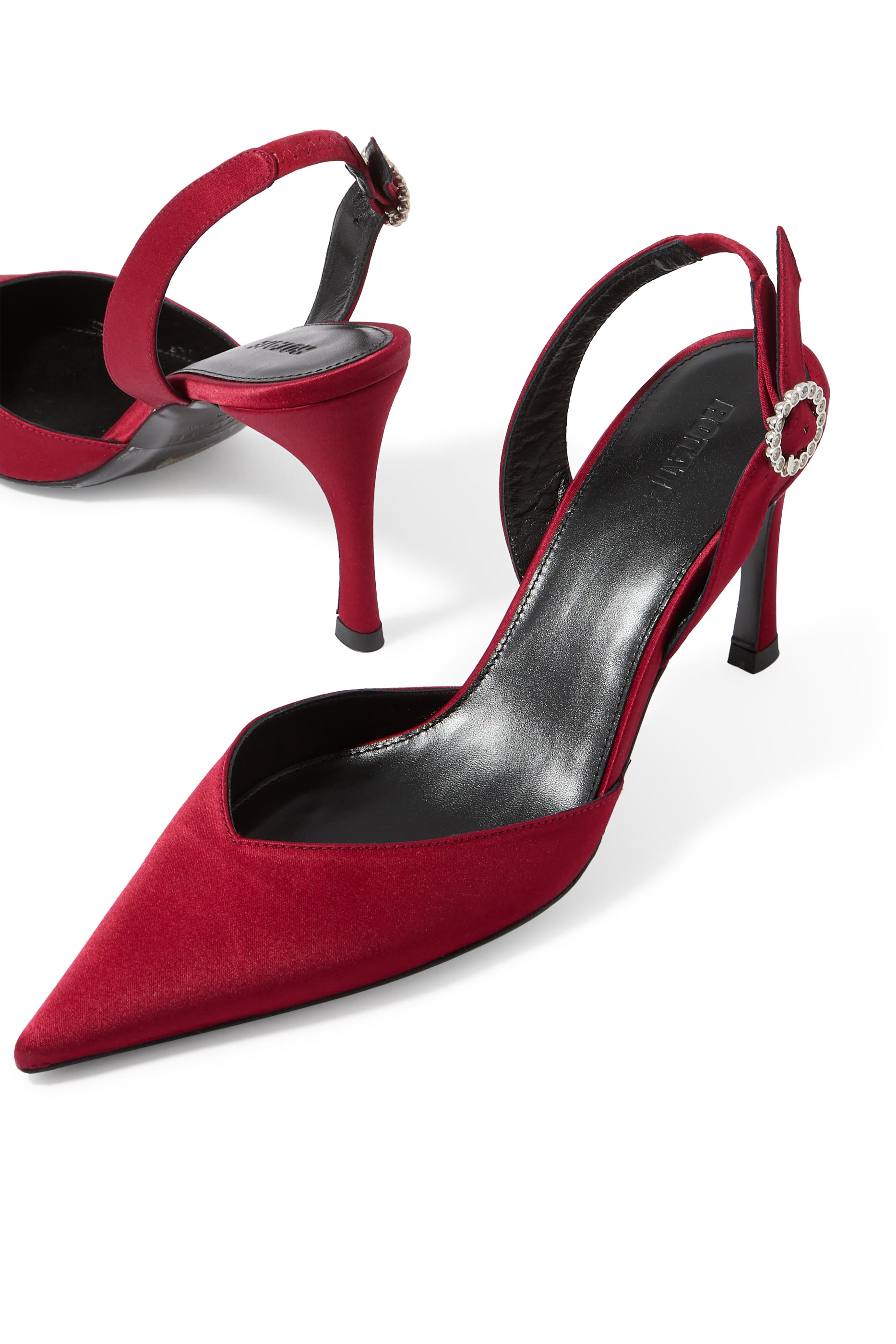 Satin 85 Slingback Pumps