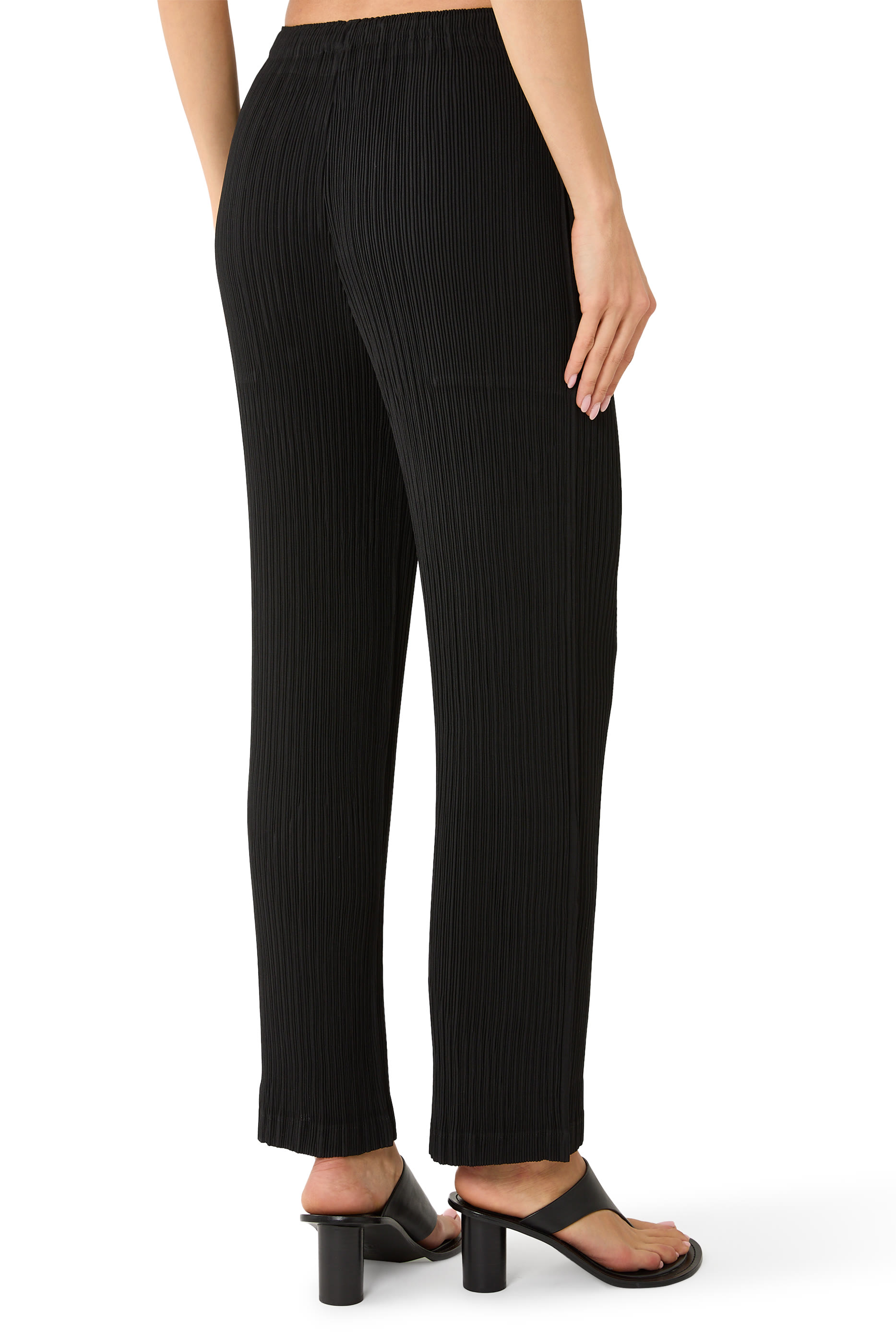 Hatching Pleats Pants