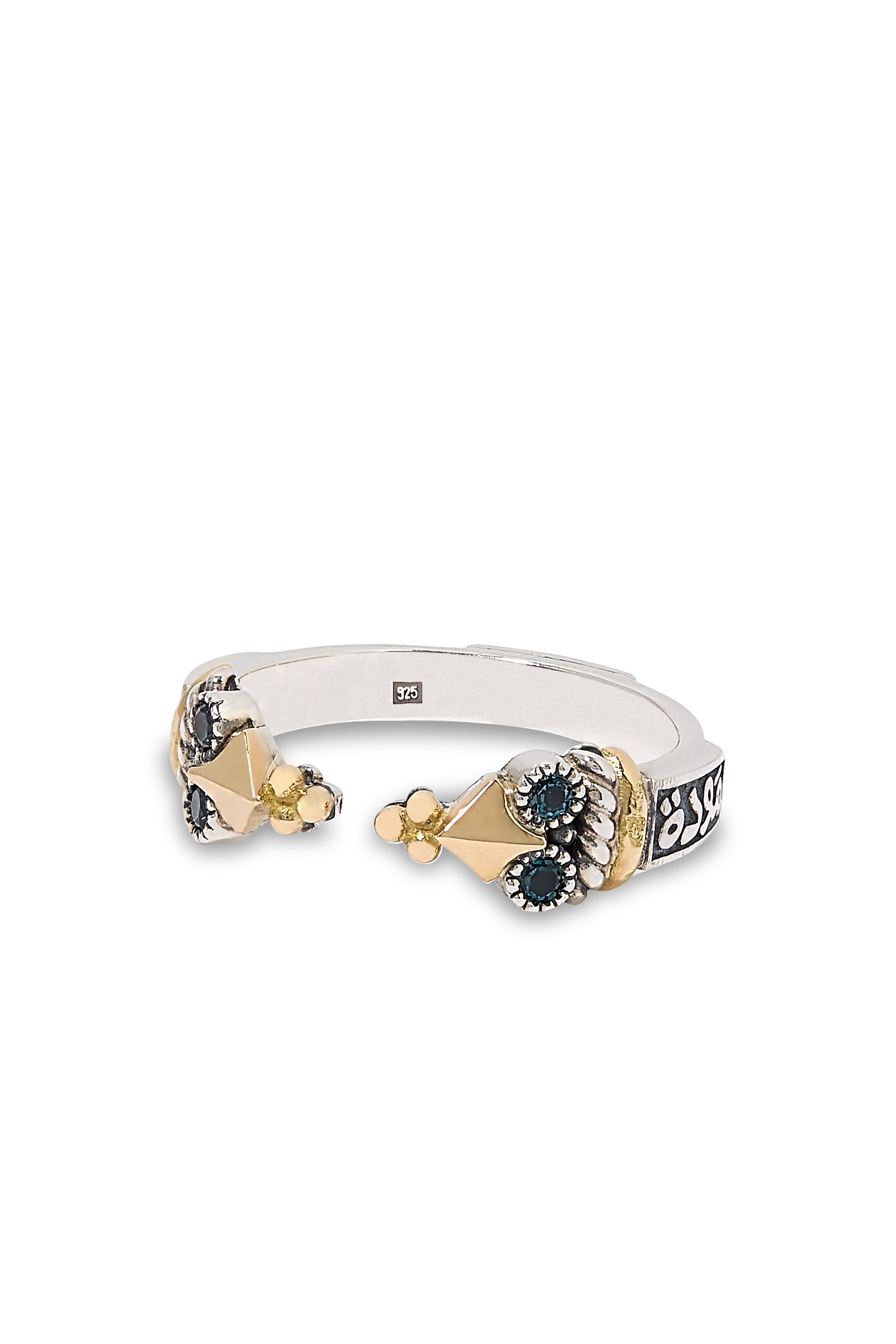 Mercy Open Ring, 18K Yellow Gold, Sterling Silver & Cubic Zirconia