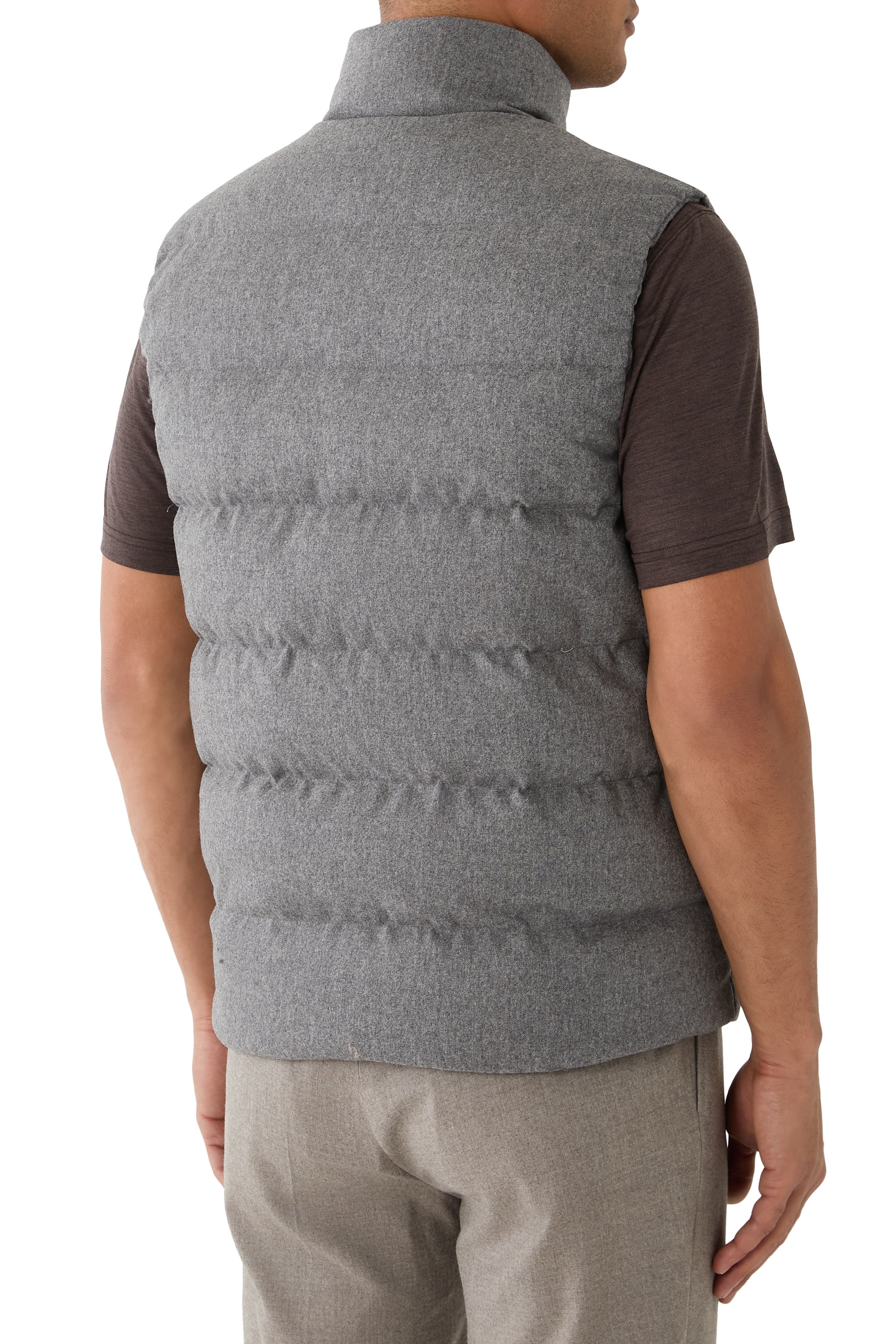 Wool and Cashmere Flannel Padded Gilet