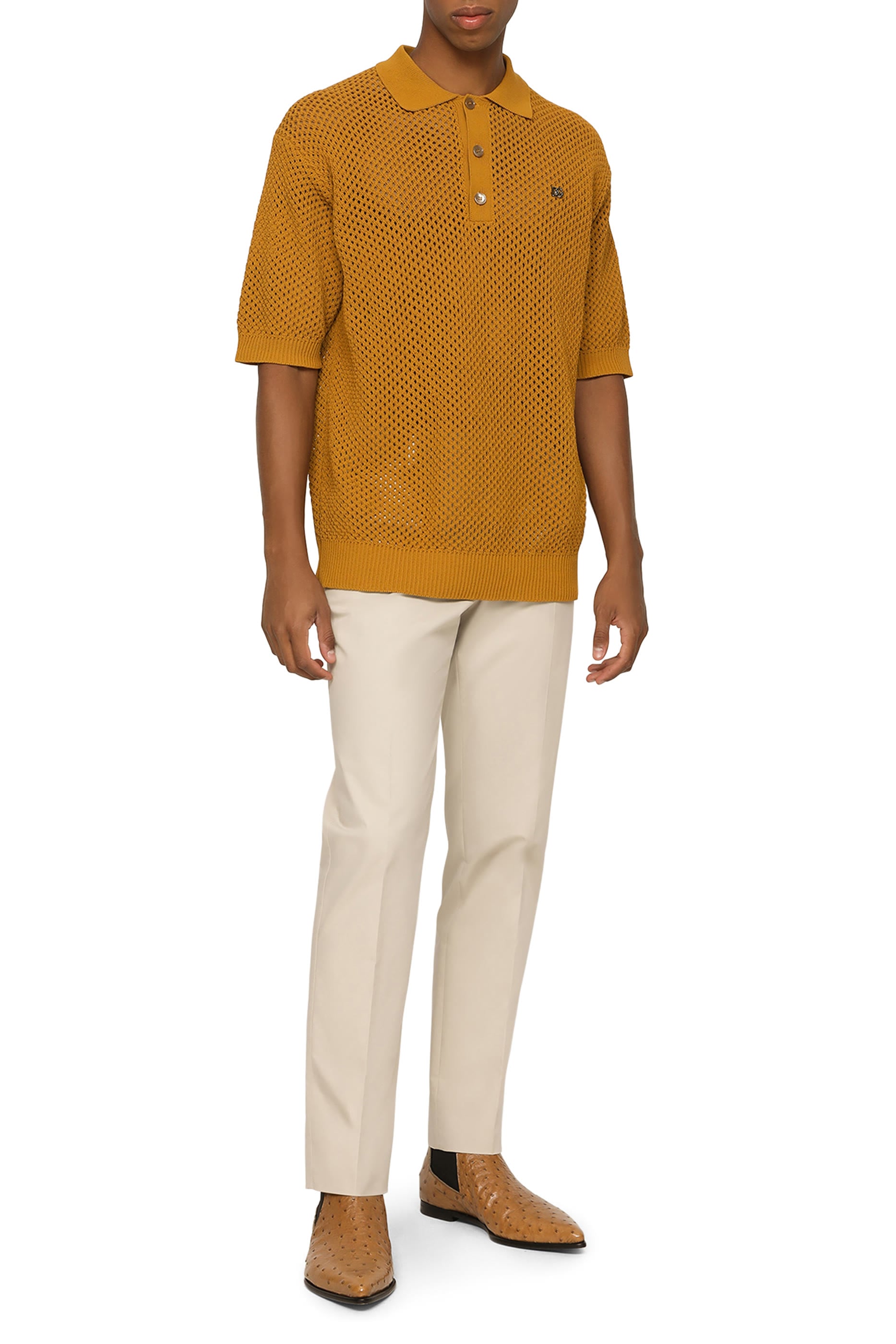Logo Tag Stretch Cotton Pants