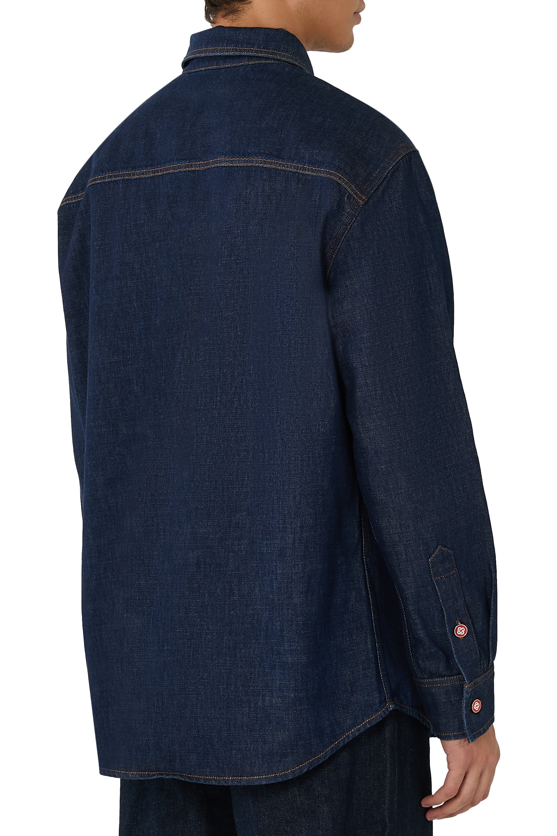 Logo Embroidery Denim Shirt