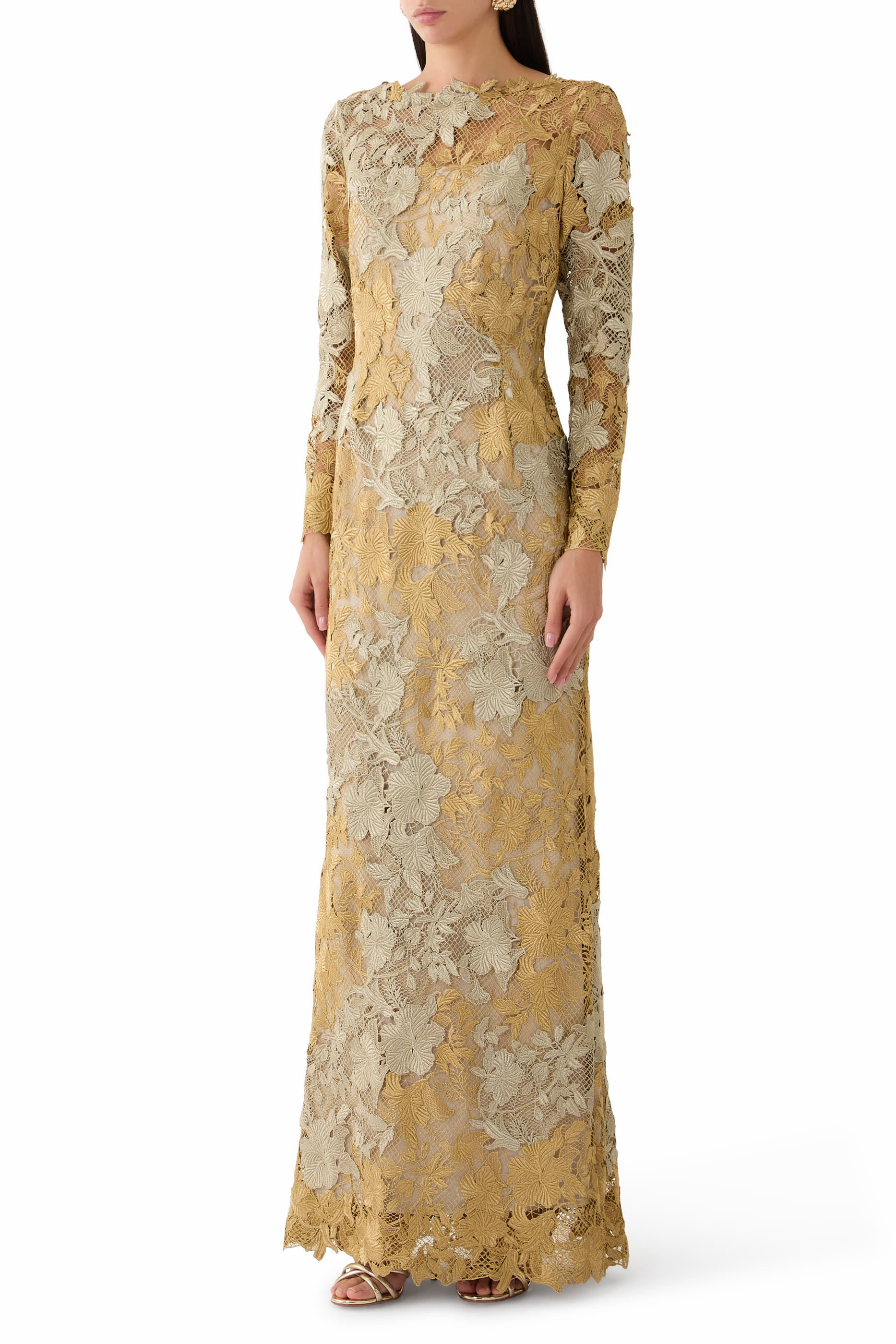 Hibiscus Guipure Gown