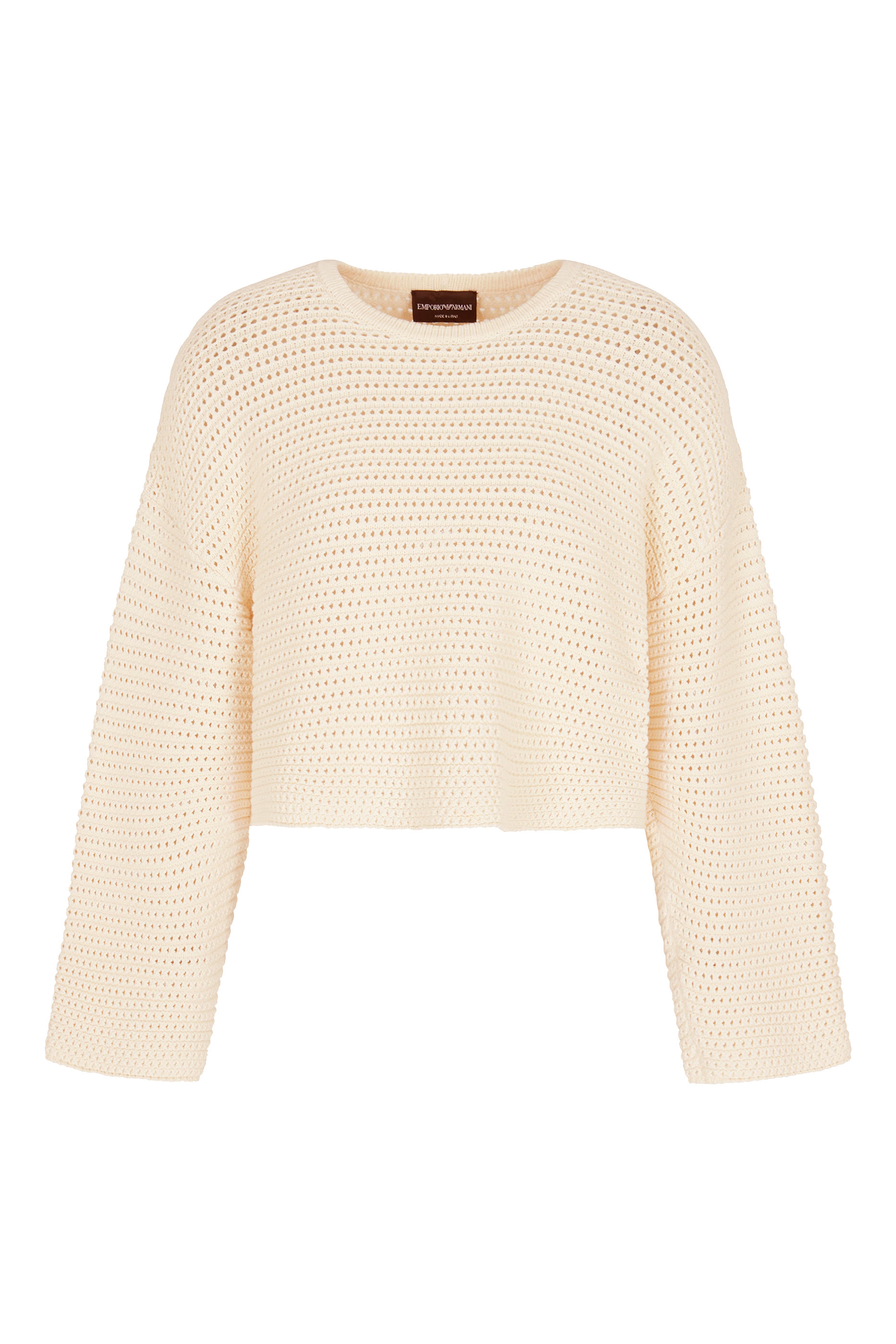 Capsule Resort Openwork Weave Link Knit Cropped Sweater