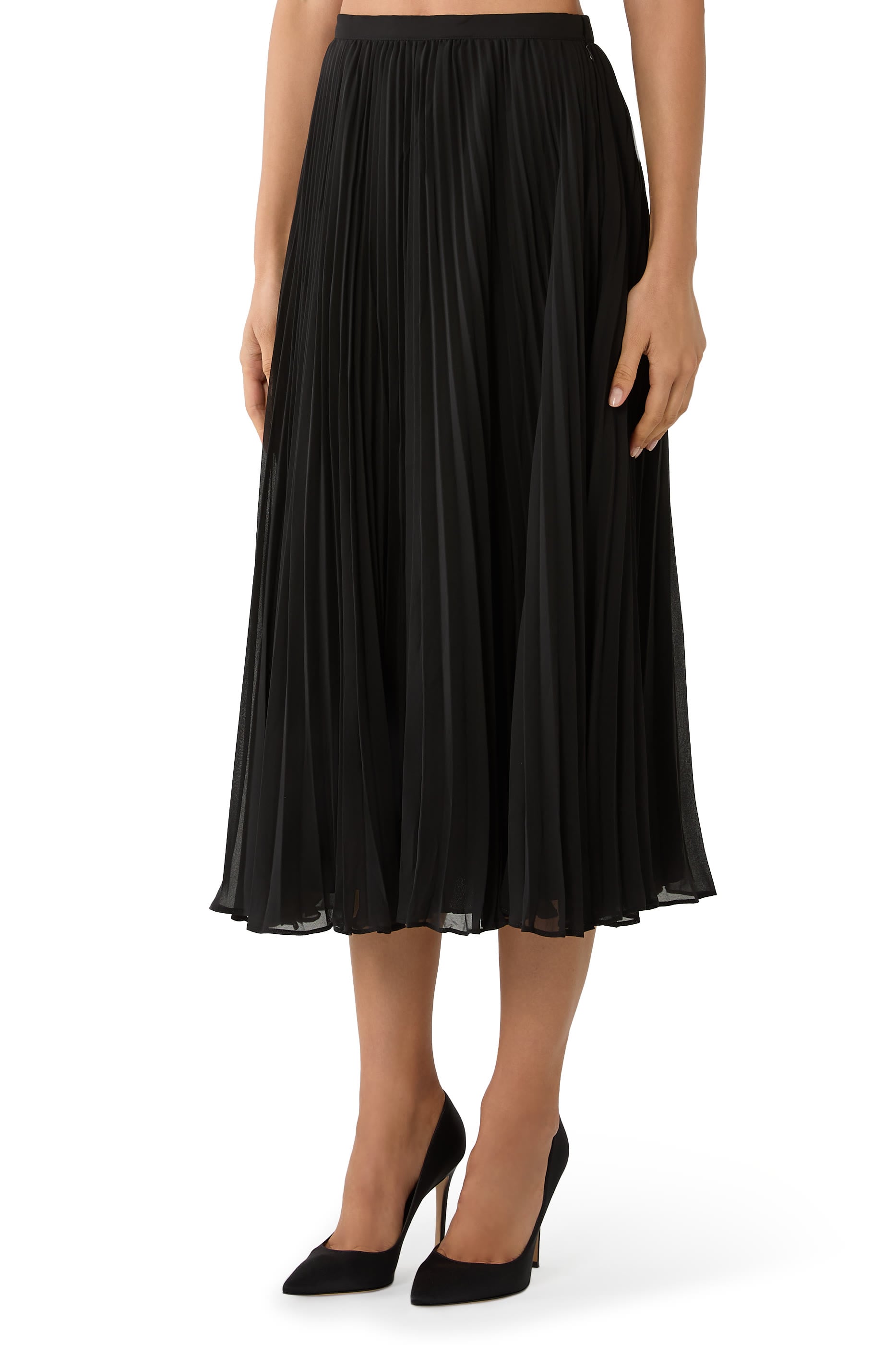 Boucle Crystal Trim Chiffon Midi Dress