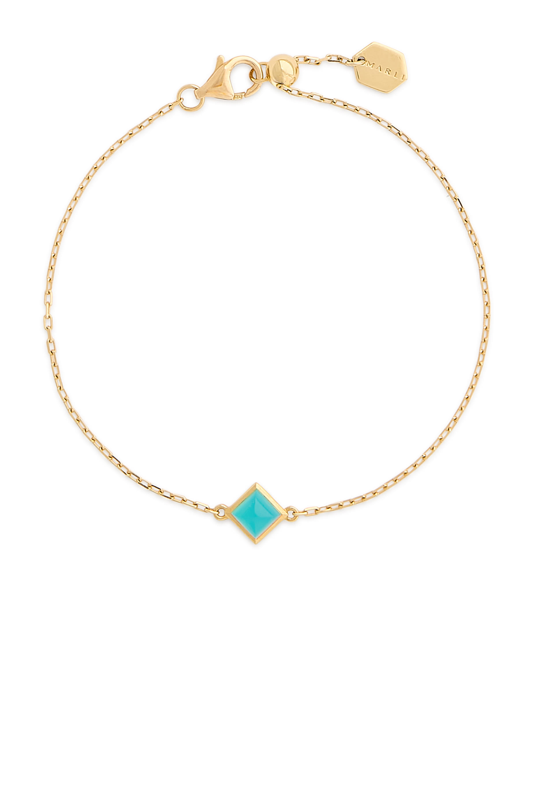 Cleo Pyramid Bracelet, 18k Yellow Gold