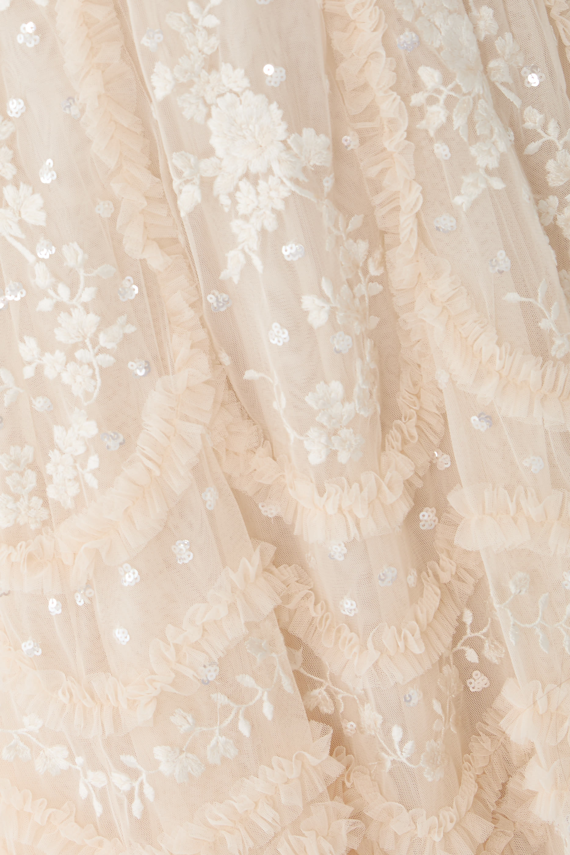 Gianna Ruffle Short Sleeve Ankle Gown