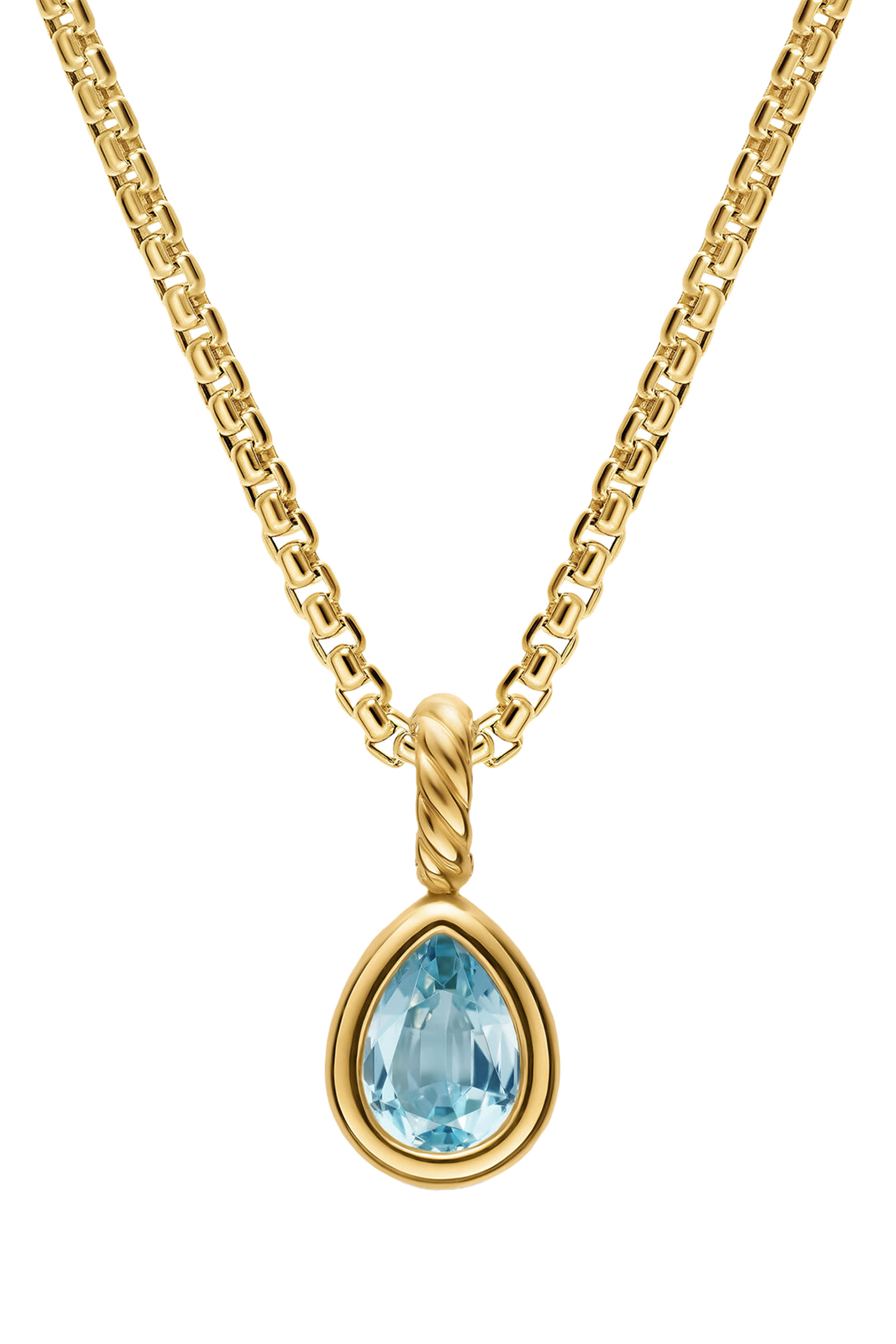 Mini Pear Cut Amulet, 18k Yellow Gold & Topaz