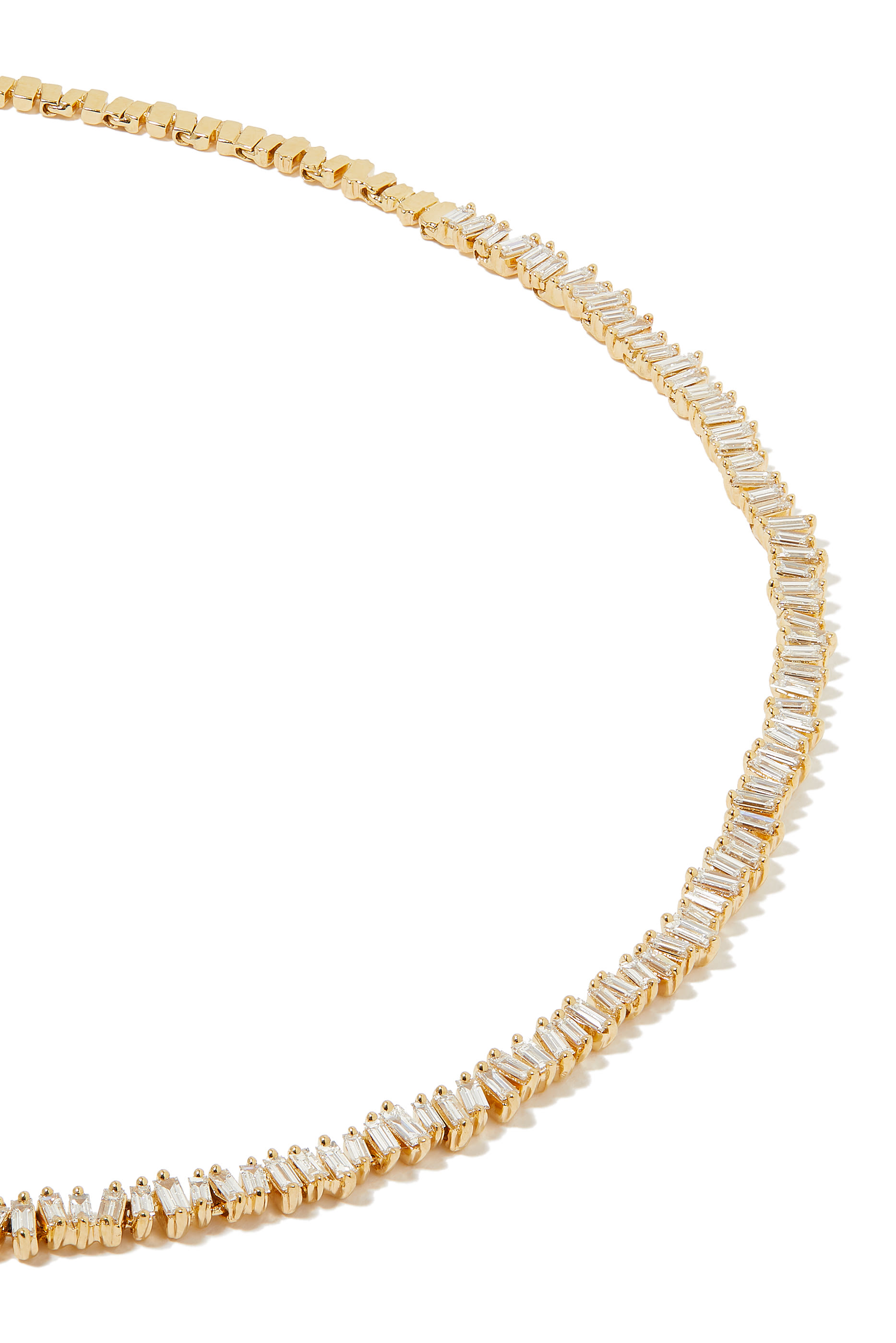 Classic Tennis Necklace, 18k Yellow Gold & Diamonds