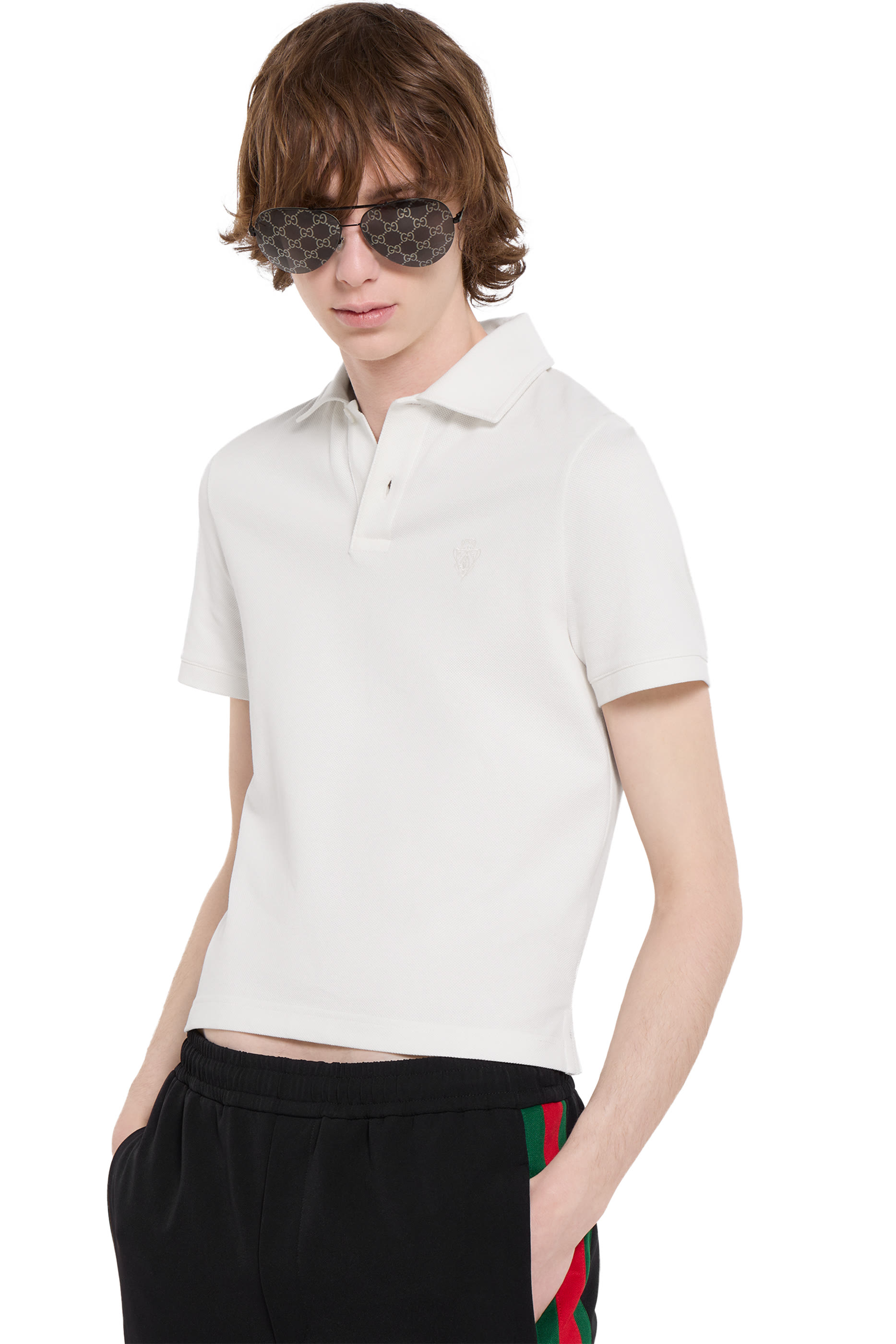 Cotton Piqu&eacute; Polo Shirt with Embroidery