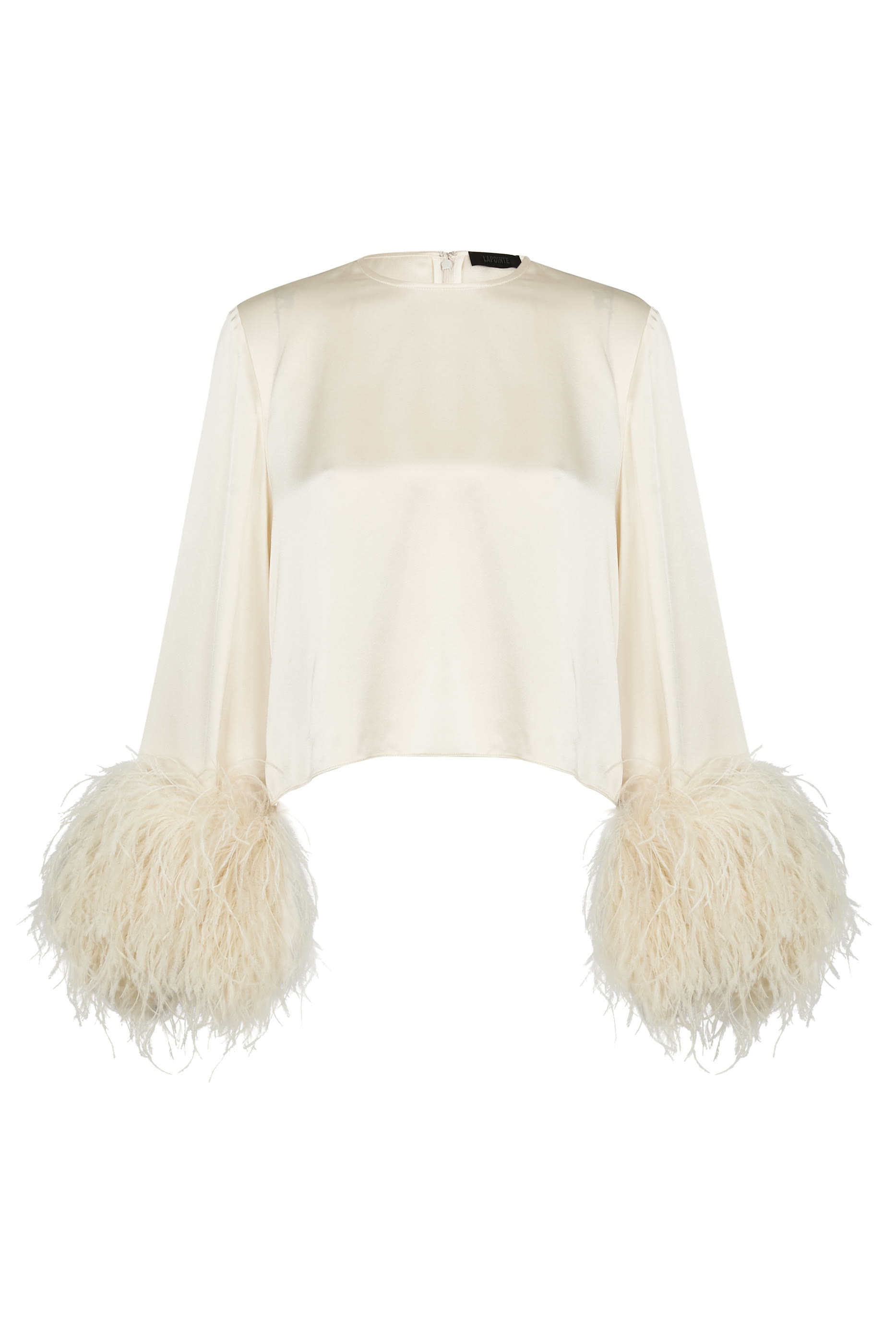 Satin Top With Feathers