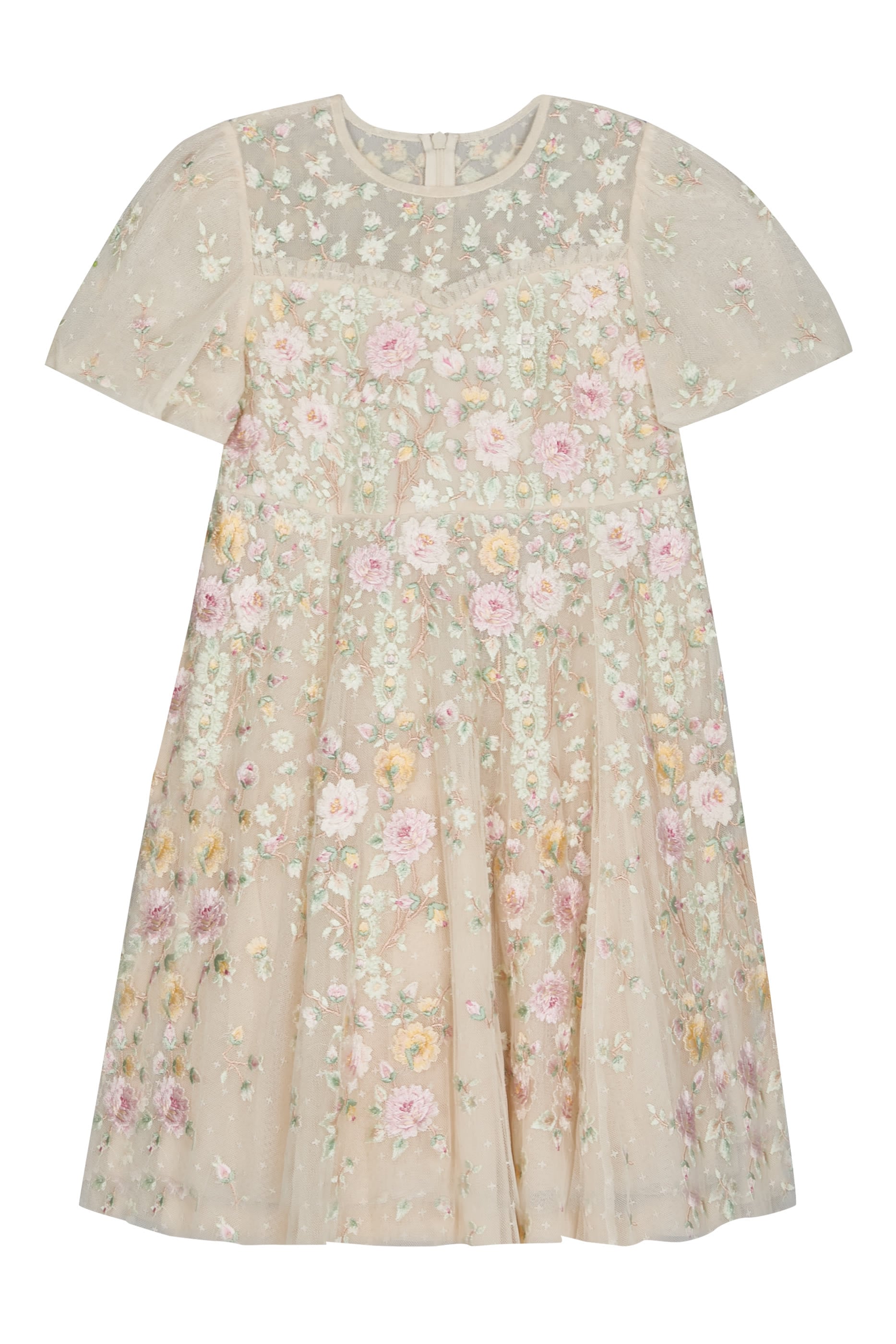 Kids Garden Rose Puff Sleeve Dress