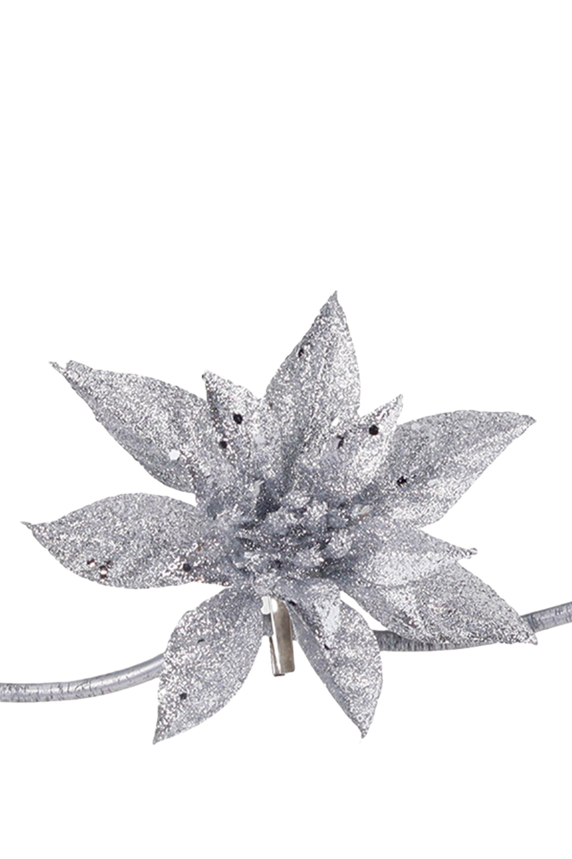 Glitter Poinsettia on Clip