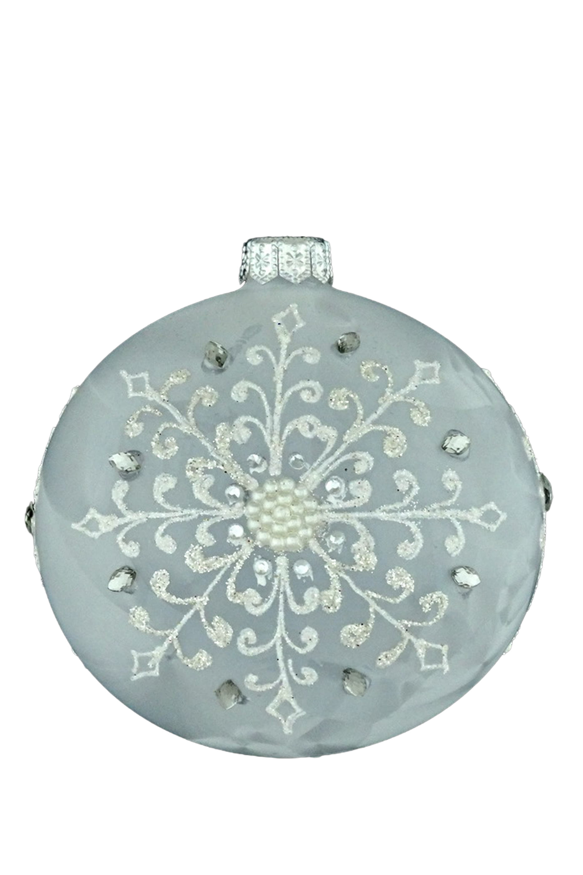 Glass Ball Ornament with Snowflakes 