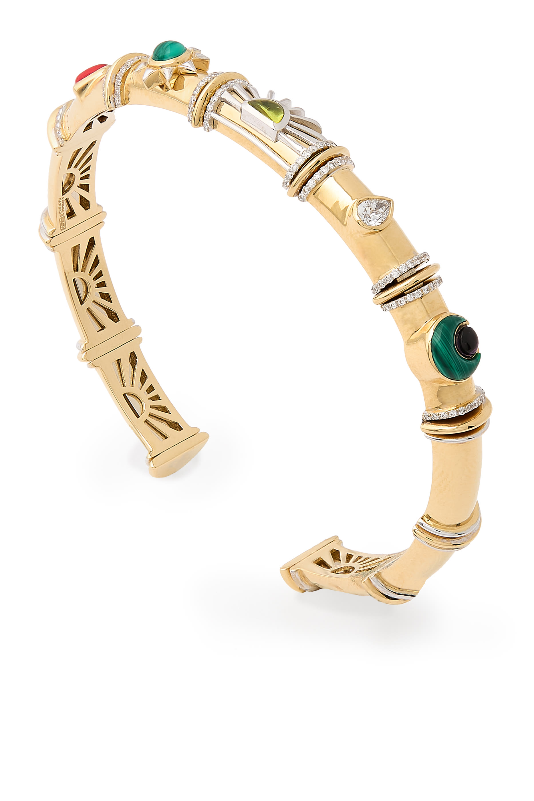 Multi Charm Bangle, 18k Yellow Gold 