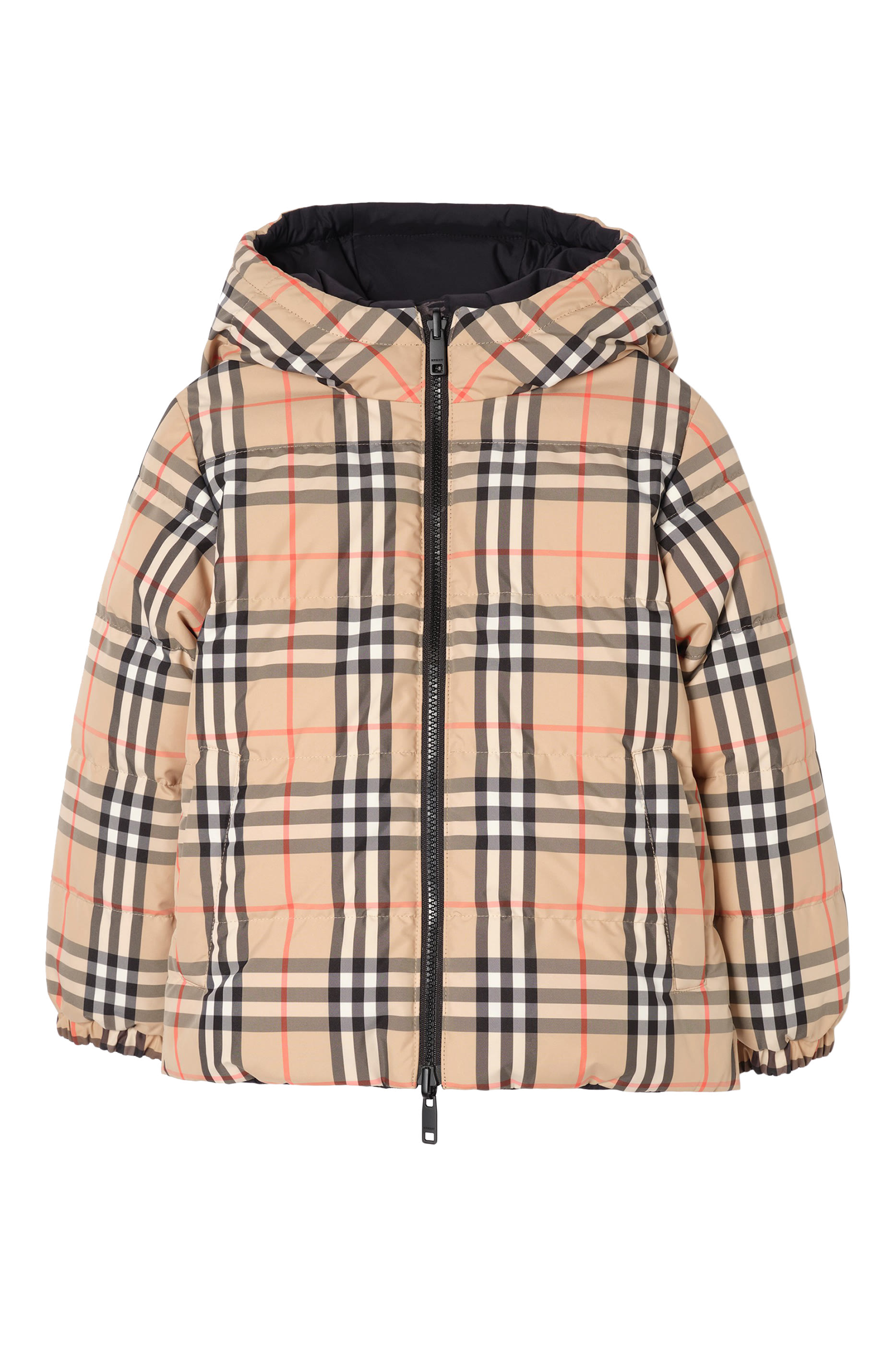 Kids Reversible Check Puffer Jacket