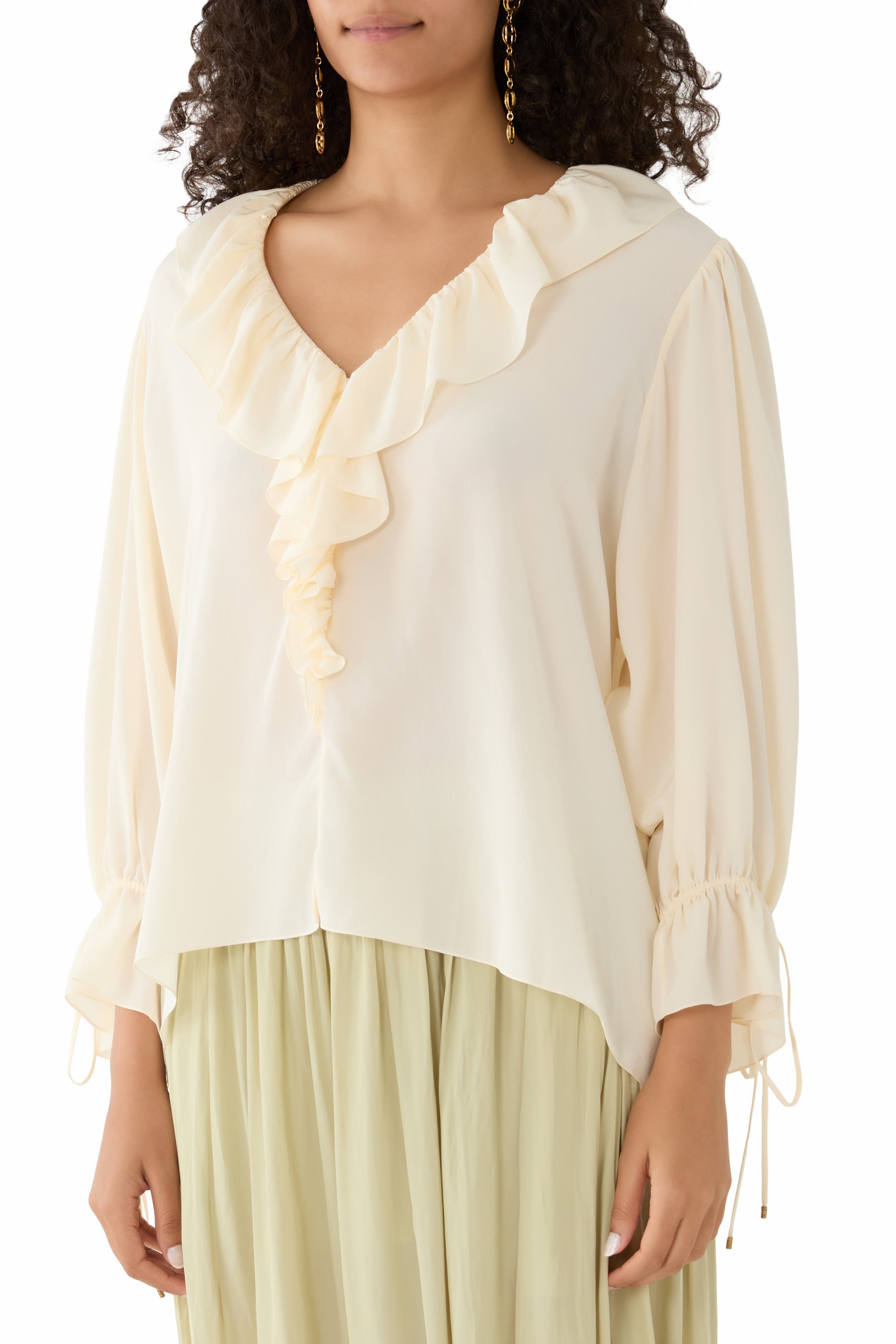 V-Neck Ruffle Top