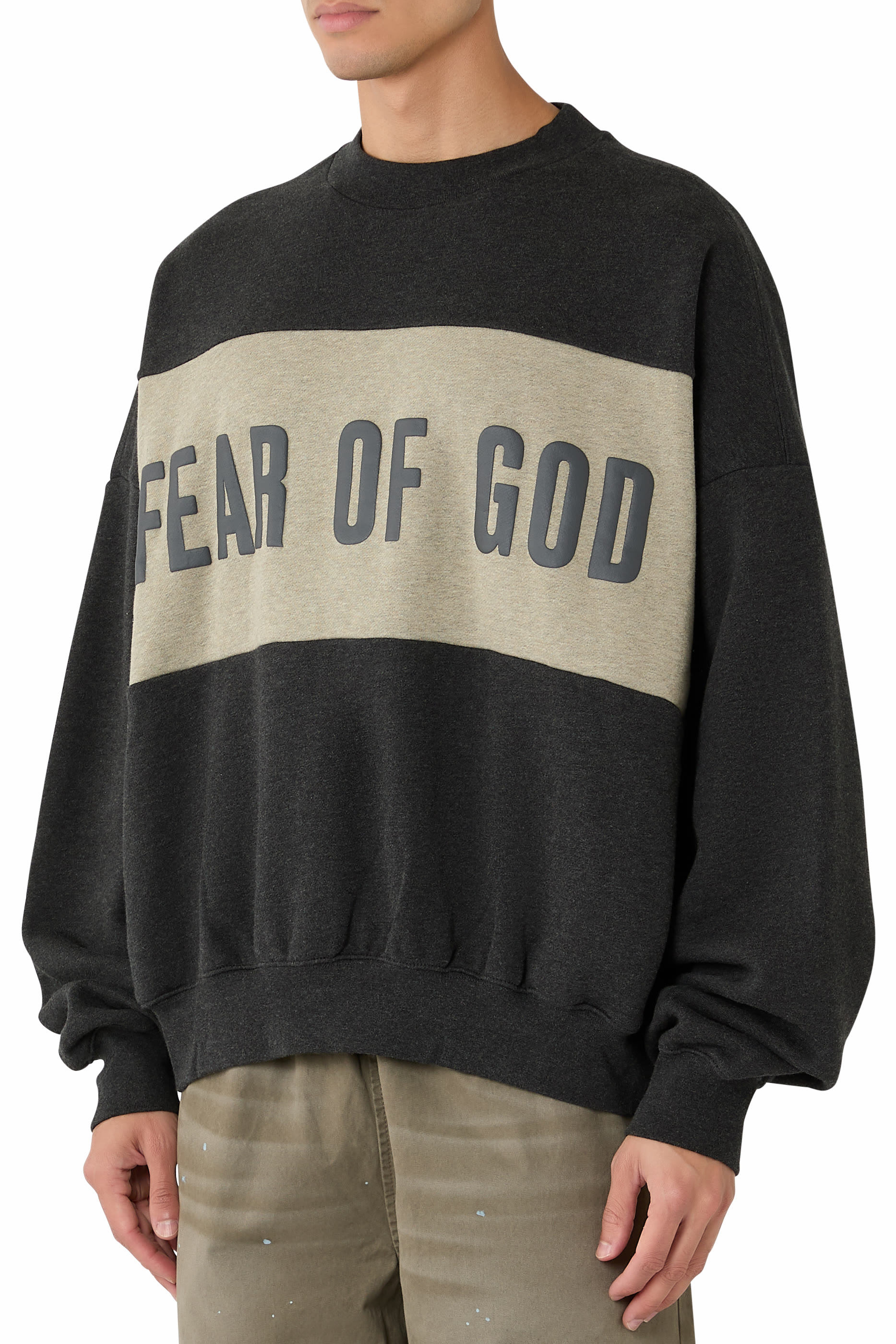 Cropped Relaxed Panelled Sweatshirt