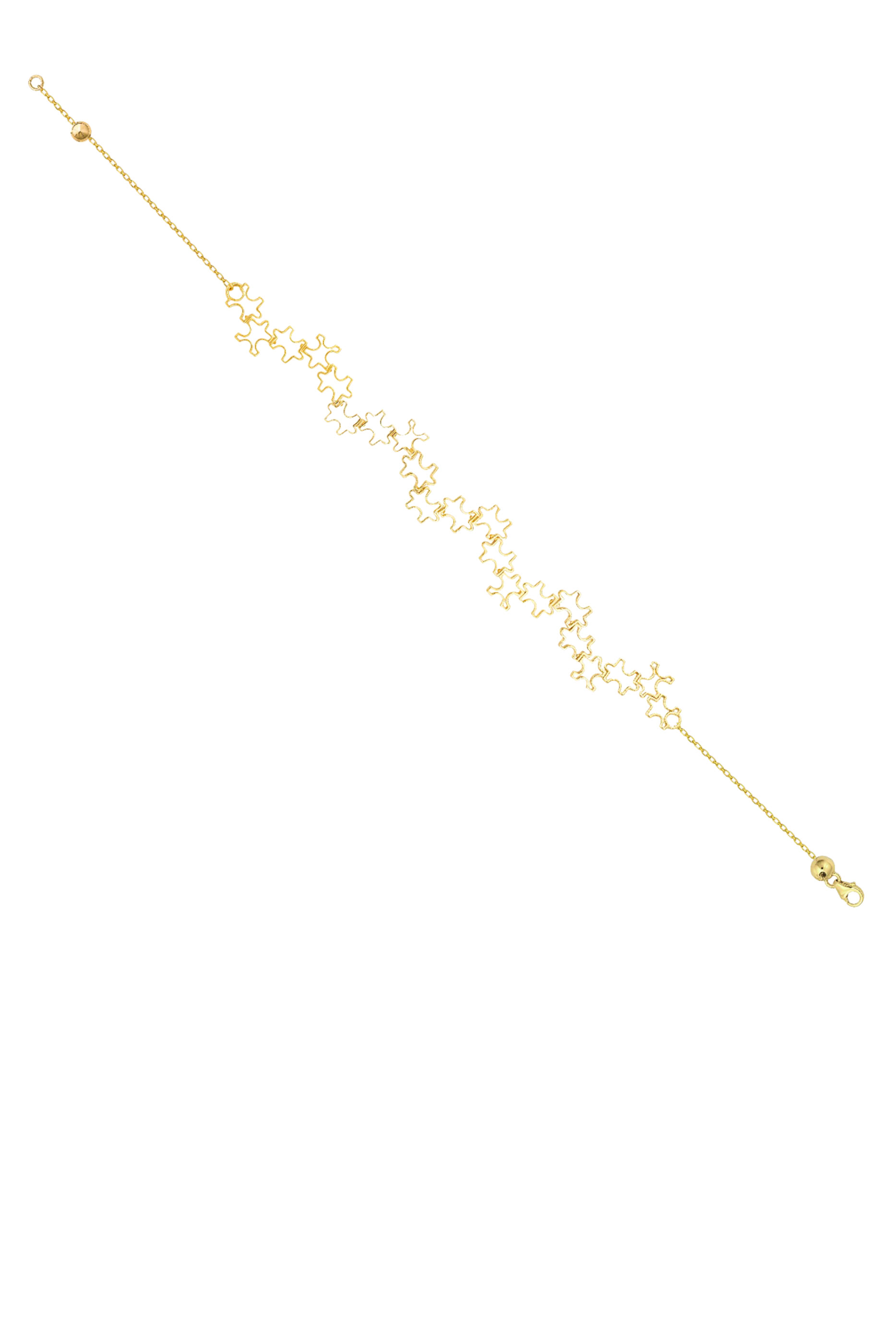  Puzzle Cage Short Bracelet, 18K Yellow Gold