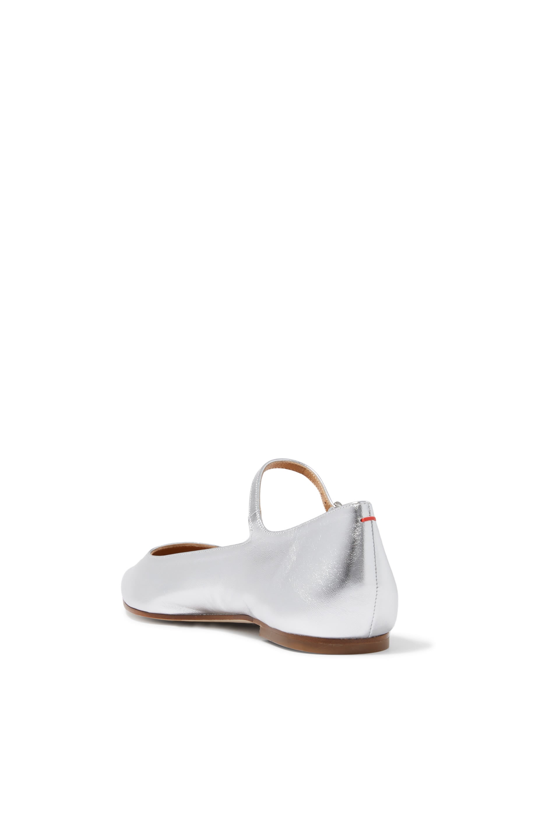  Cleo Metallic Leather Mary-Jane Ballet Flats