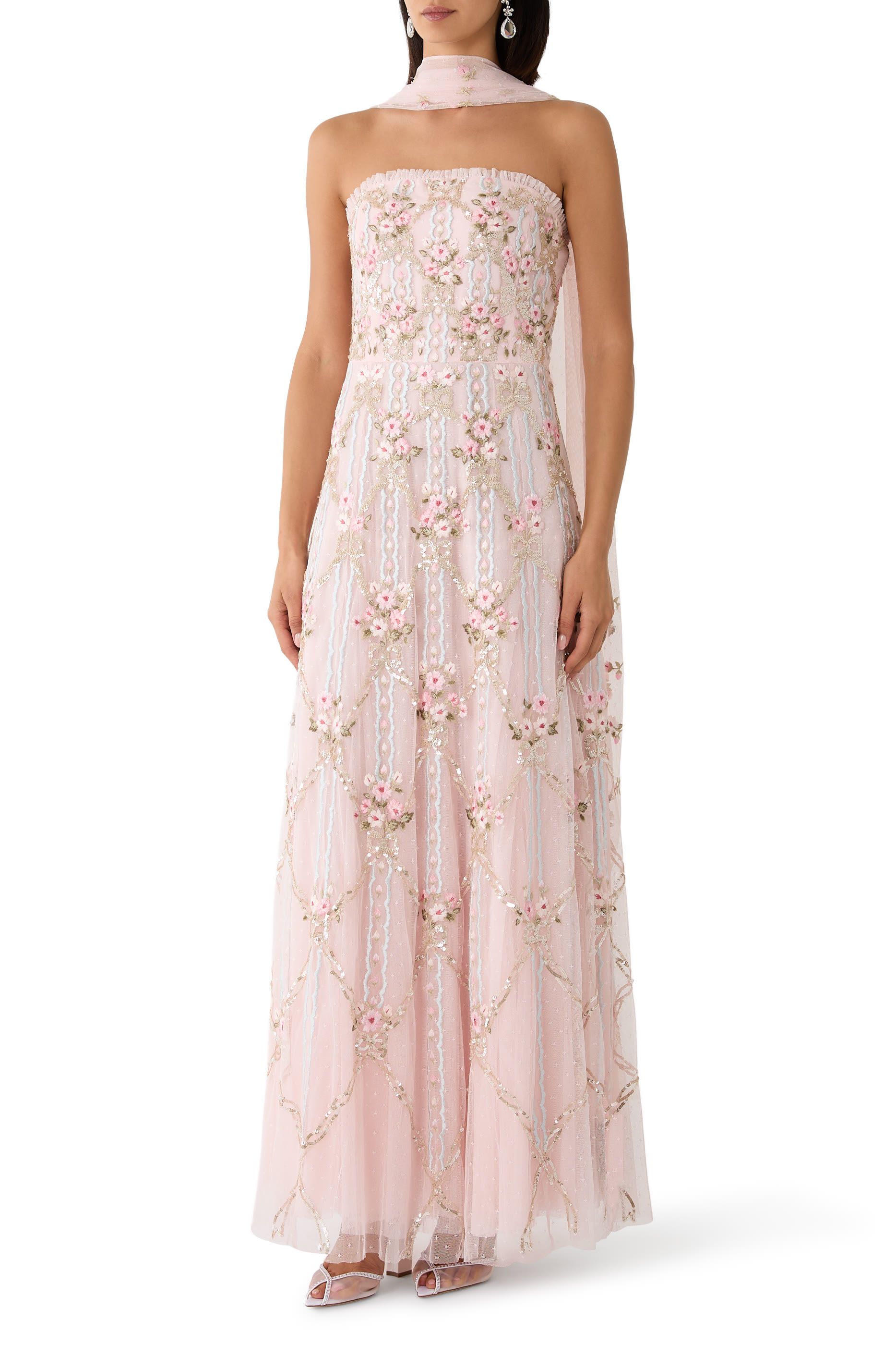 Lovers Lace Strapless Gown