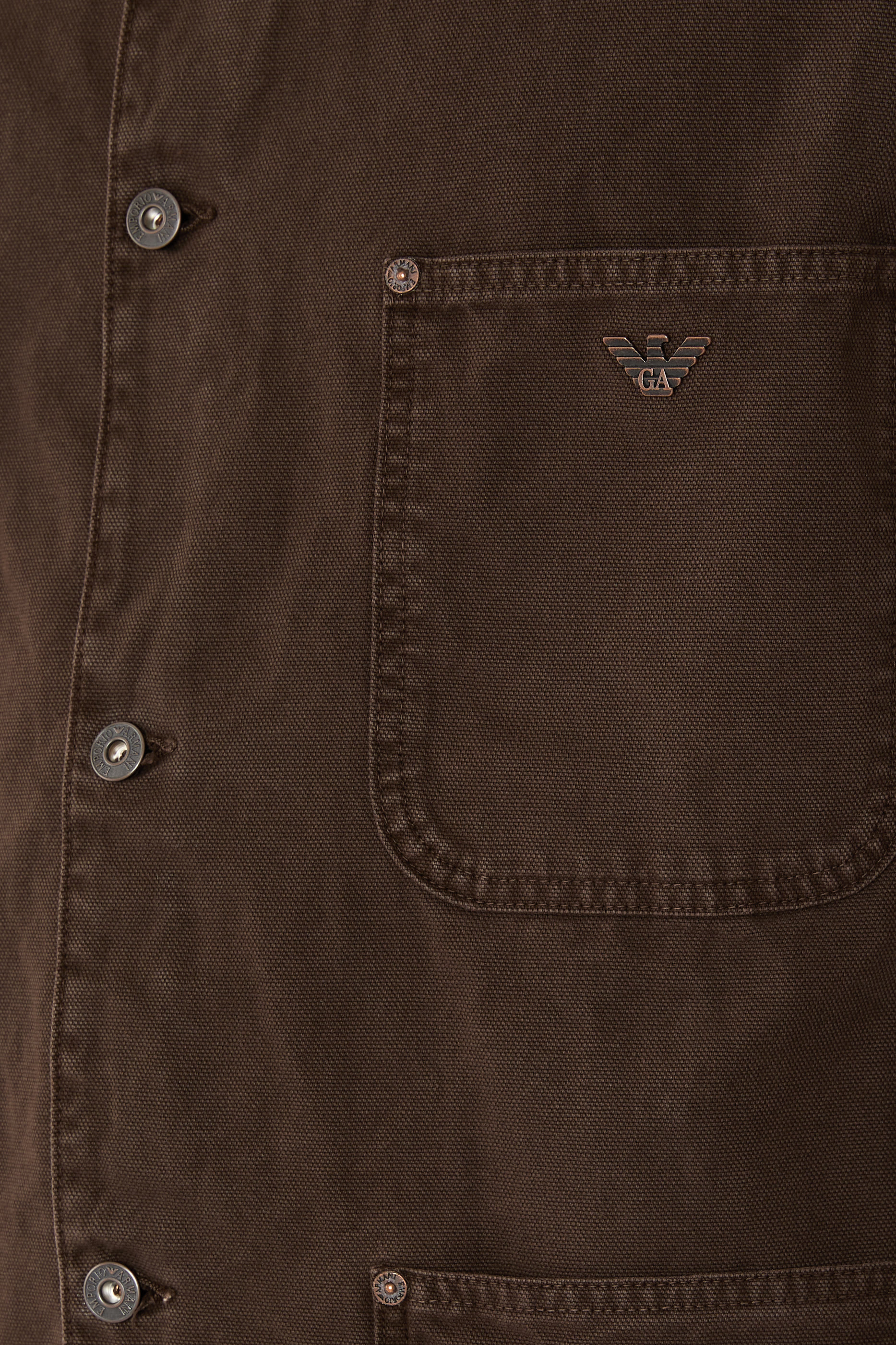 Corduroy Collar and Patch Pocket Caban Coat