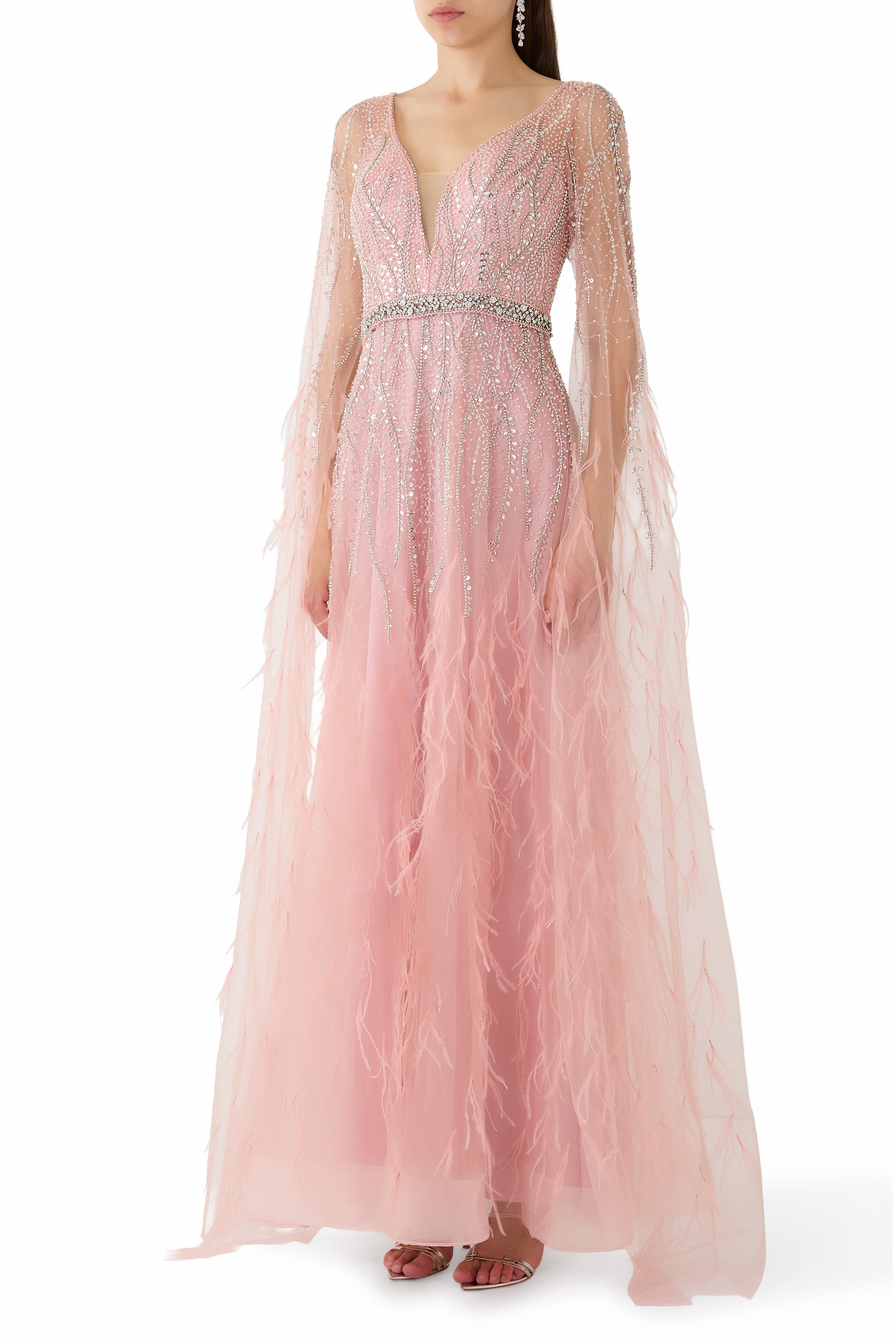 Caplet Feather Gown
