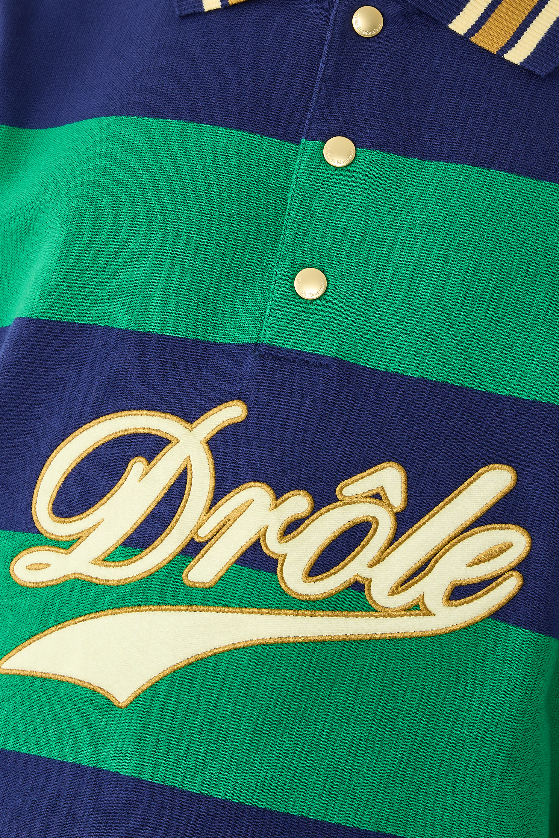 Drôle Embroidered Stripes Polo Shirt 
