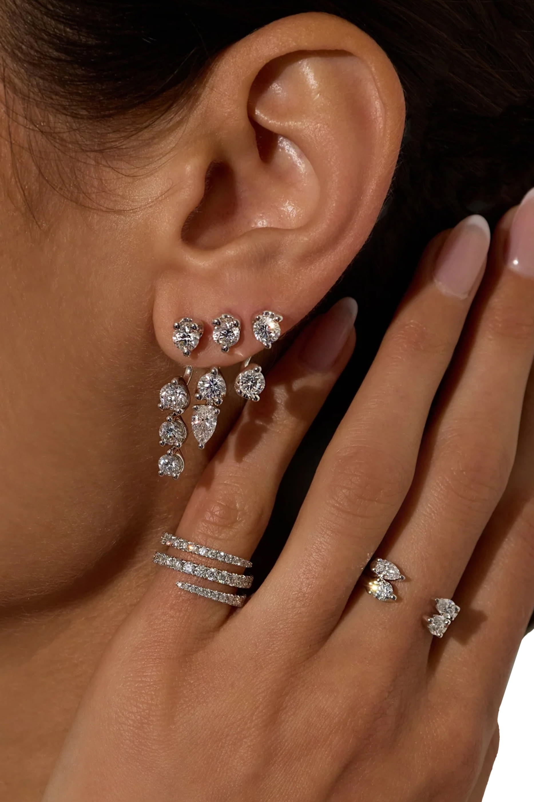 Orbit Pear Ring, 18k Yellow Gold & Diamond