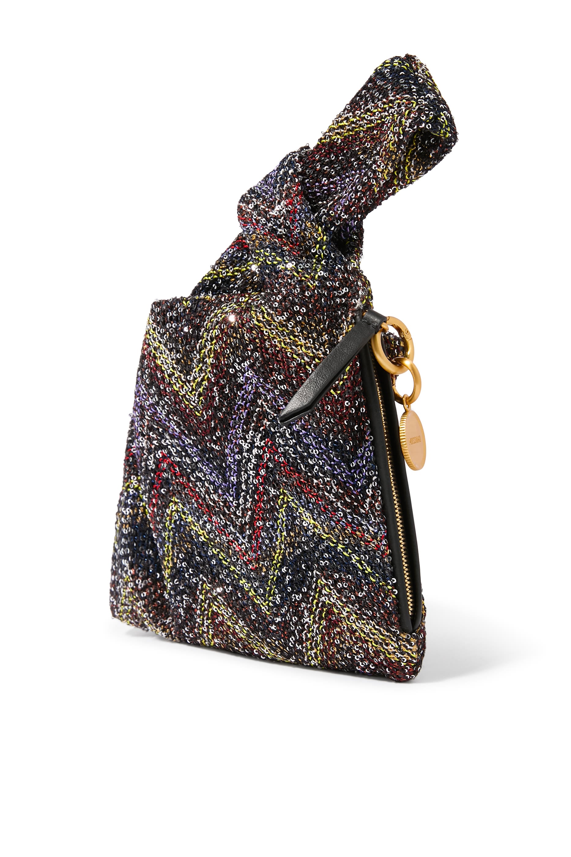 Caperdoni Sequin Small Knot Bag