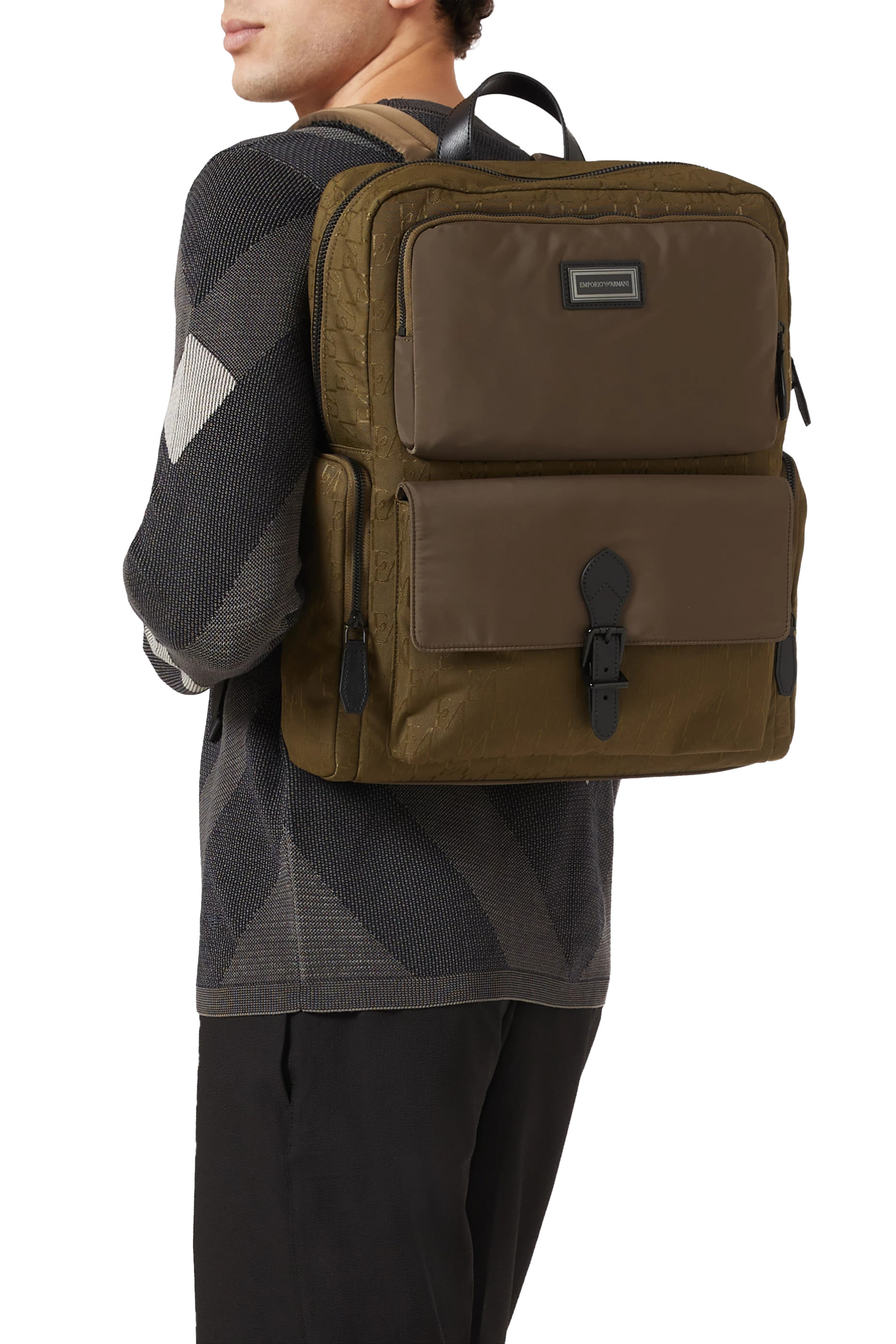Embossed Flap Pocket Backpack
